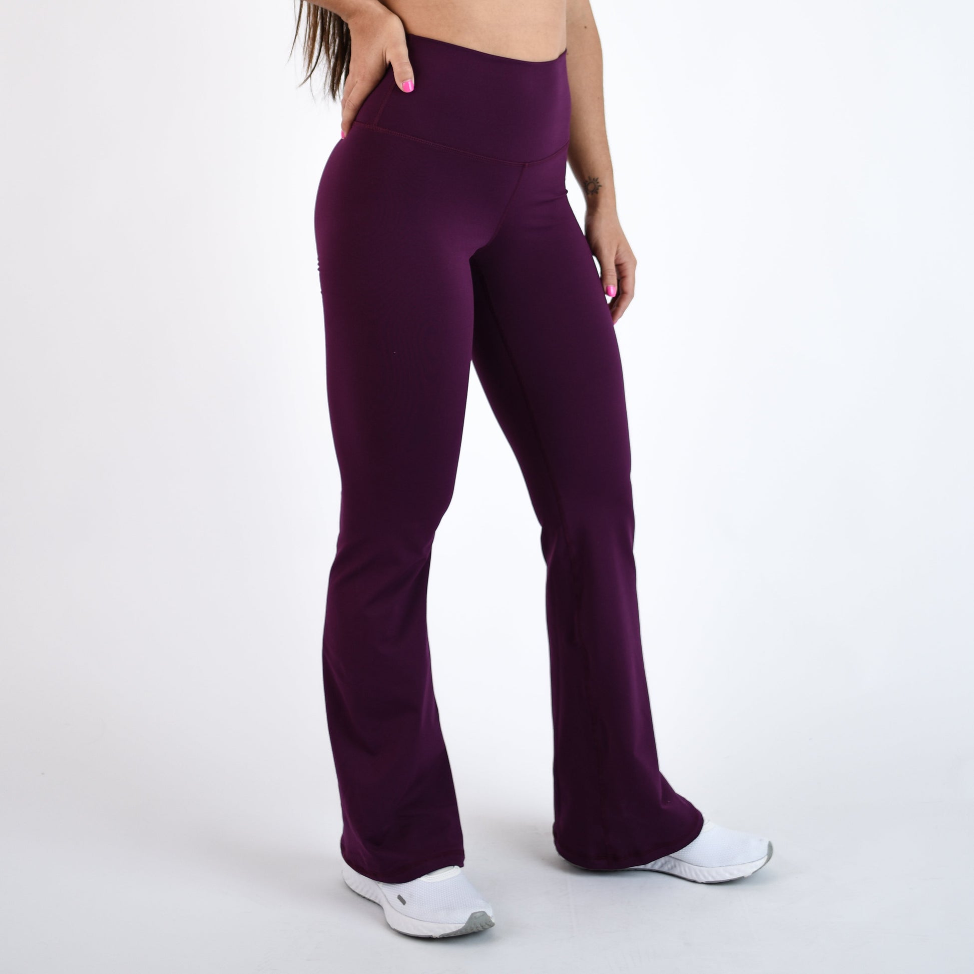 FLEO - Flare Legging - Higher Rise - Leggings - plum-flare-2