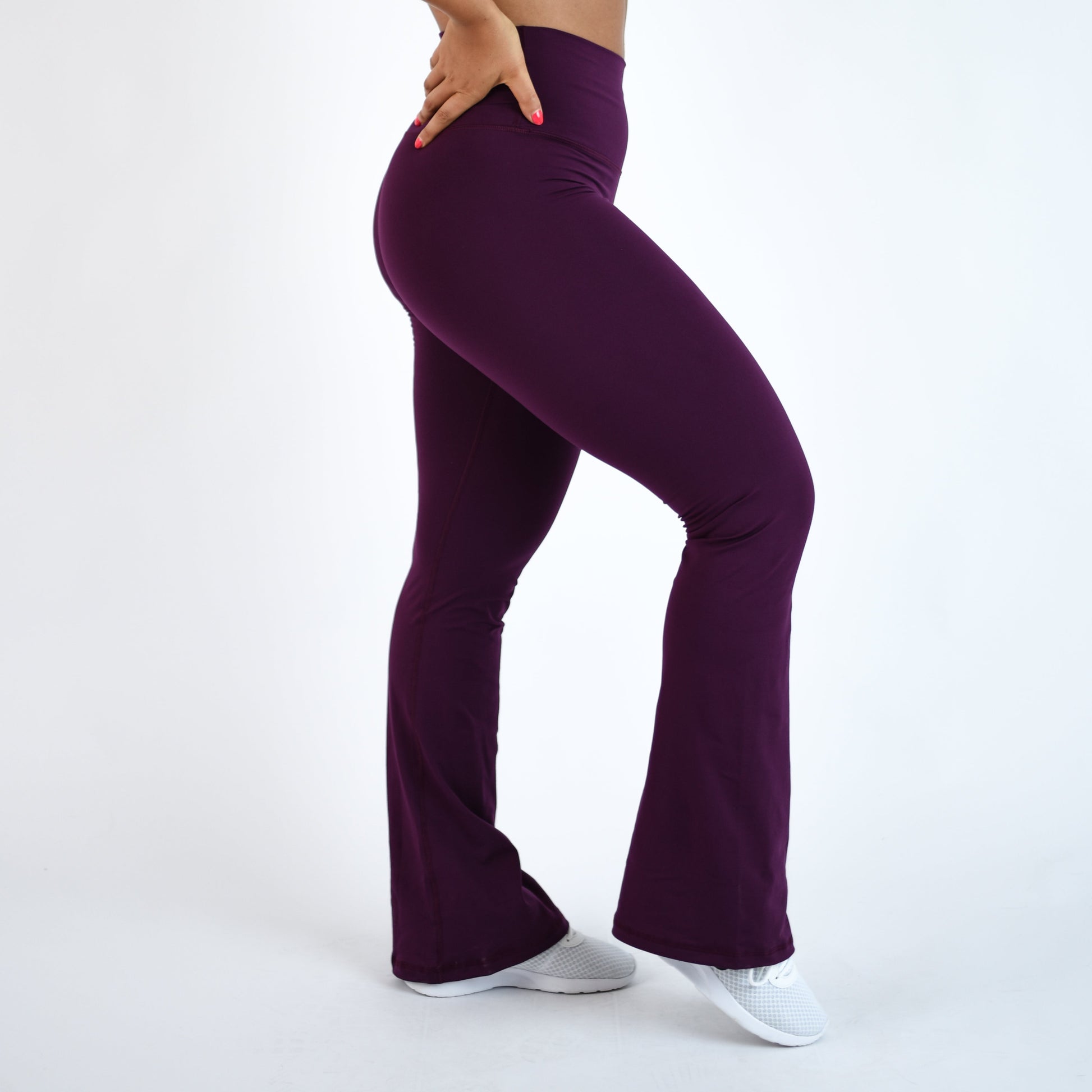 FLEO - Flare Legging - Higher Rise - Leggings - plum-flare-9