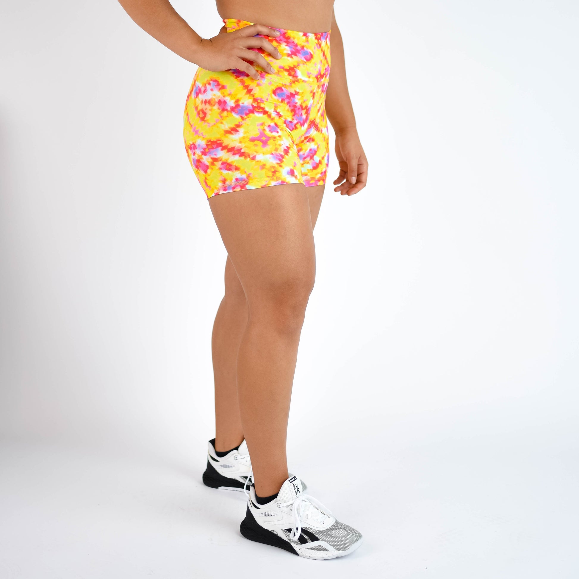 FLEO - True High Short 4" - Higher Rise - Shorts - rainbow-sizzle-2