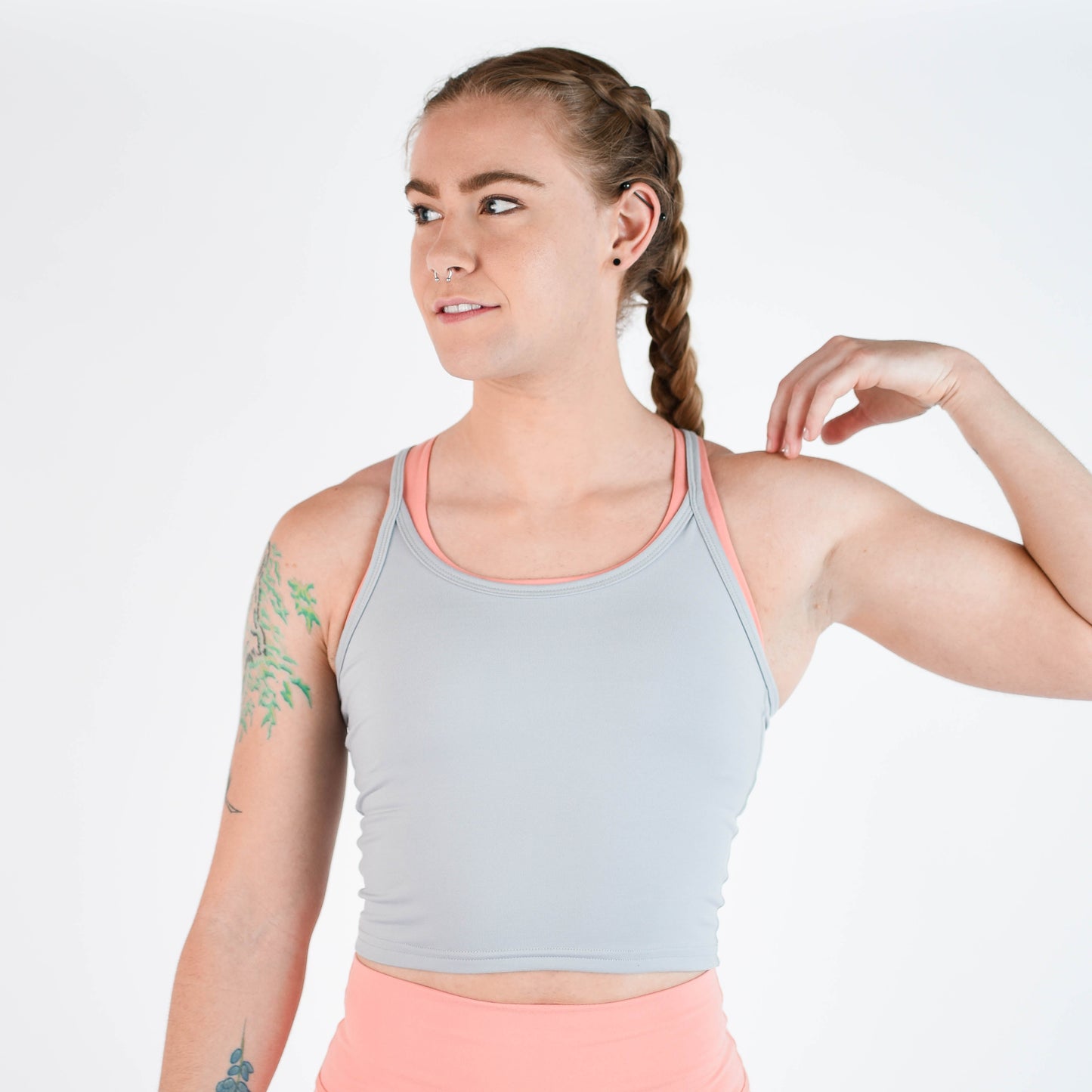 FLEO - Switch Up Crop Tank - Fitted - Tank - silver-2