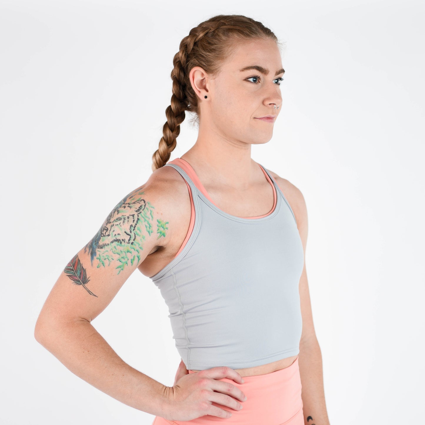 FLEO - Switch Up Crop Tank - Fitted - Tank - silver-3