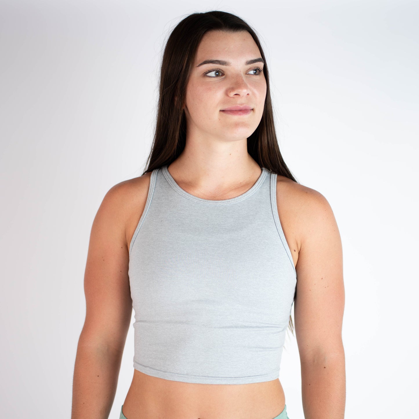 FLEO - Tempo Crop Tank - Fitted - Tank - sleet-2_420a9853-aa85-4199-87ed-8931a64405e8