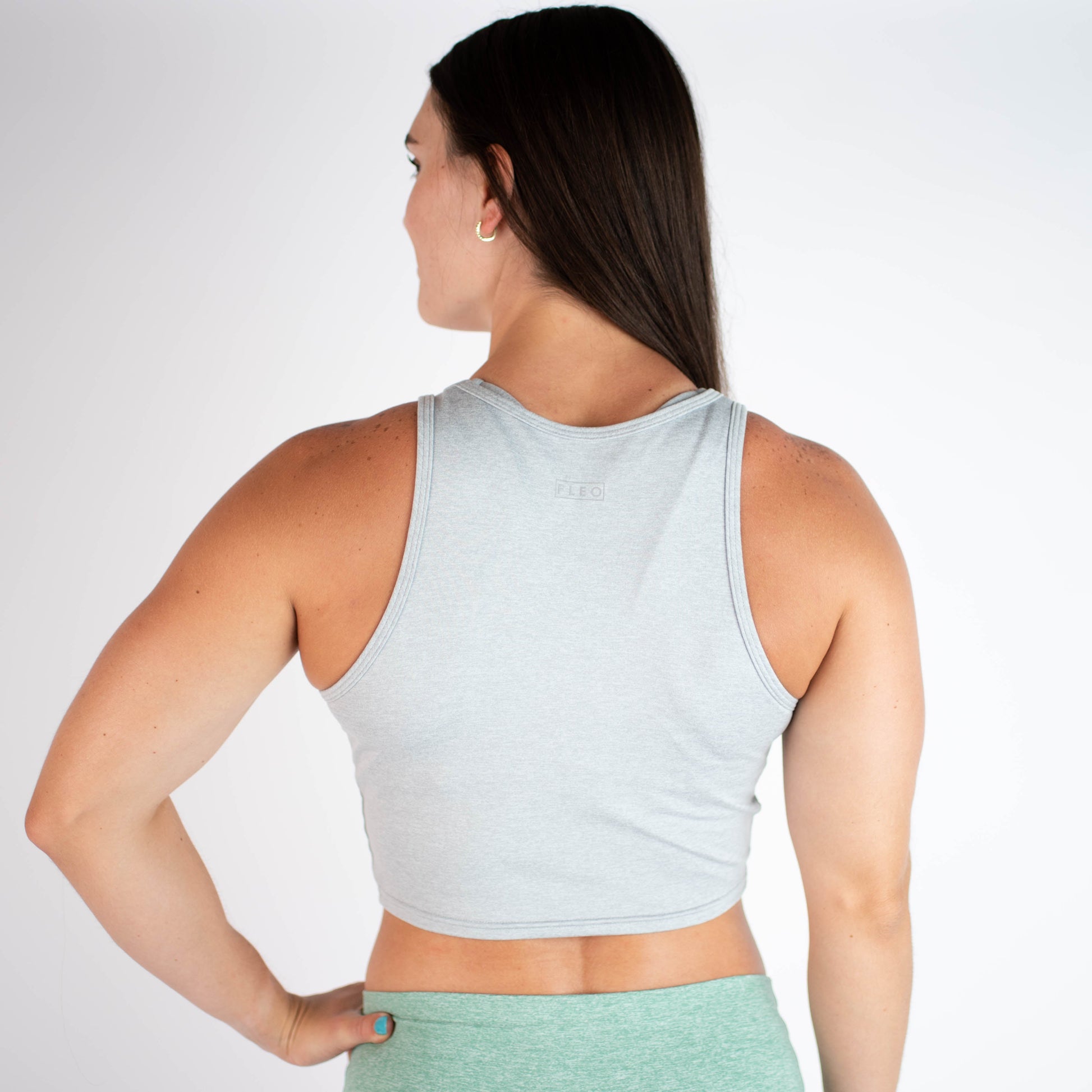 FLEO - Tempo Crop Tank - Fitted - Tank - sleet-5_3befeba5-1646-4743-abc6-8b0f2567b60f