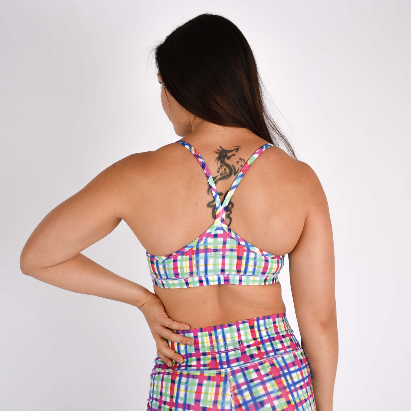 FLEO - Cami Sports Bra - Light Support - Sports Bra - spring-plaid-4