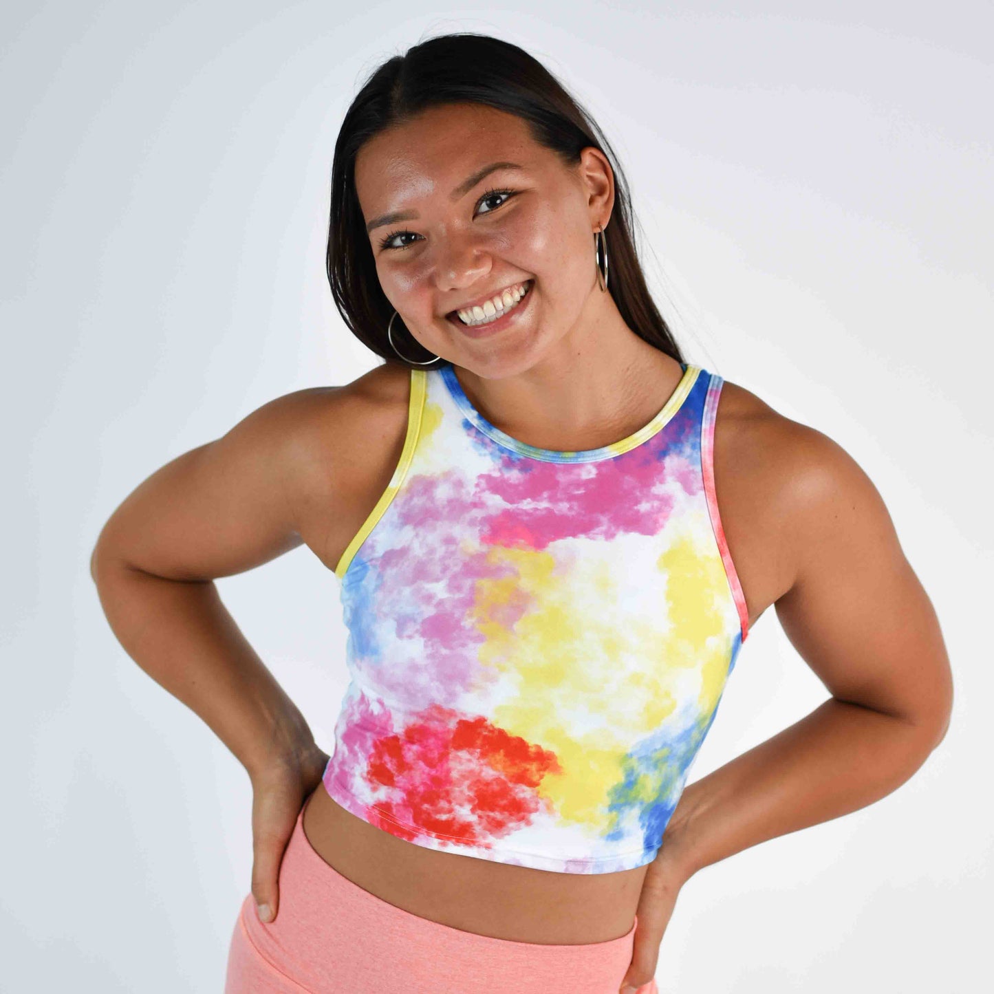 FLEO - Tempo Crop Tank - Fitted - Tank - summerclouds-1_4156d855-5d7d-4011-8252-6dd8a92bd2be
