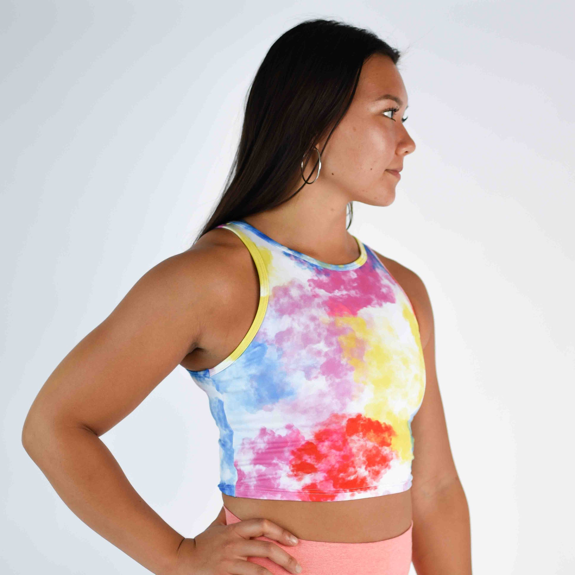 FLEO - Tempo Crop Tank - Fitted - Tank - summerclouds-3_607587a2-18a1-4c7b-b97a-e884d74d21de
