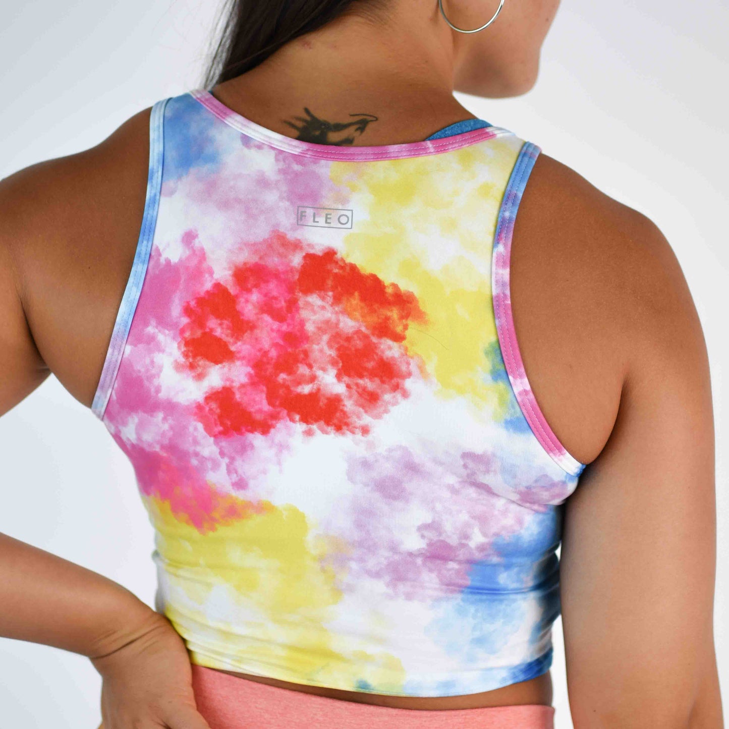 FLEO - Tempo Crop Tank - Fitted - Tank - summerclouds-5_1373e95e-c7a1-4e2d-98fb-6085cbba8b62