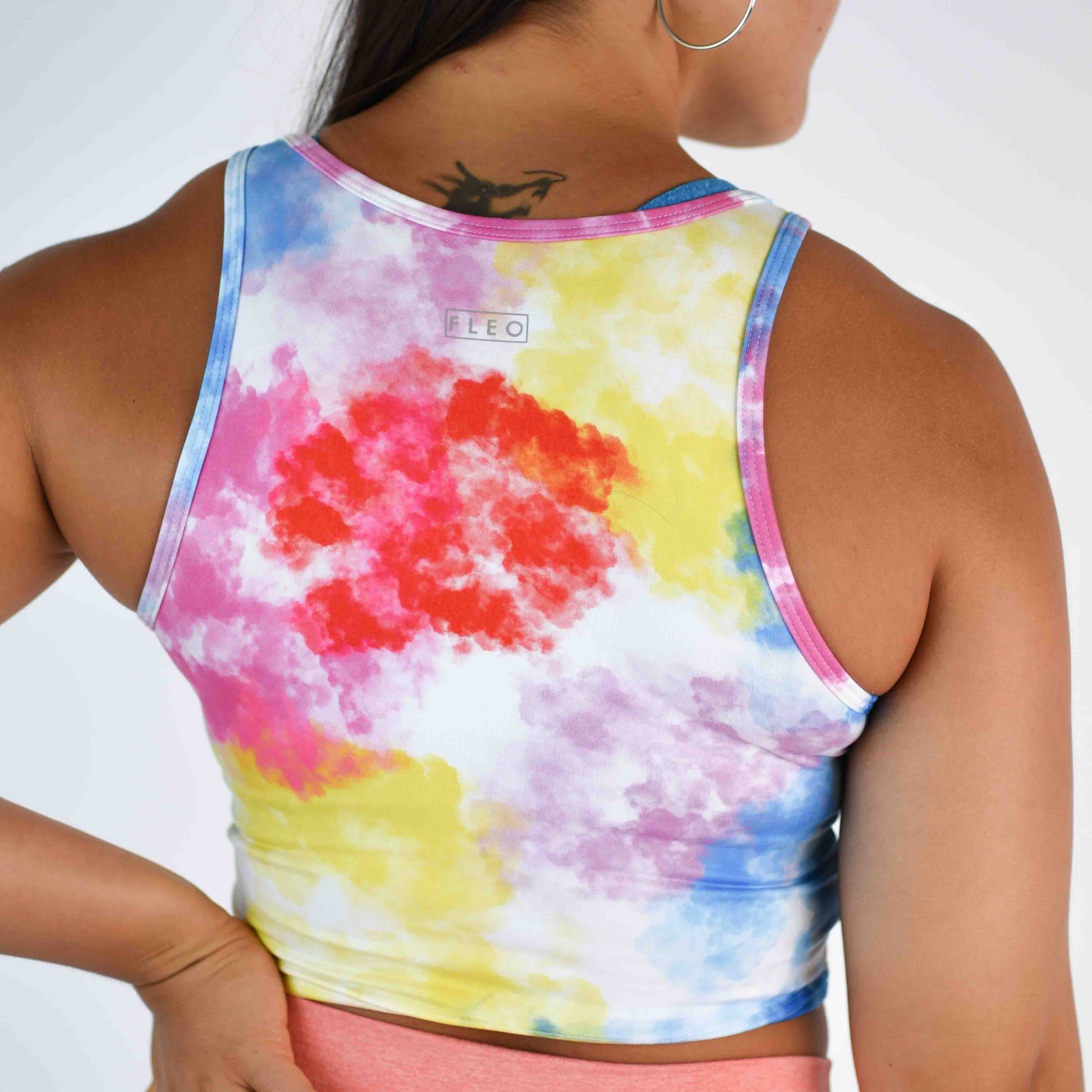FLEO - Tempo Crop Tank - Fitted - Tank - summerclouds-5_1373e95e-c7a1-4e2d-98fb-6085cbba8b62