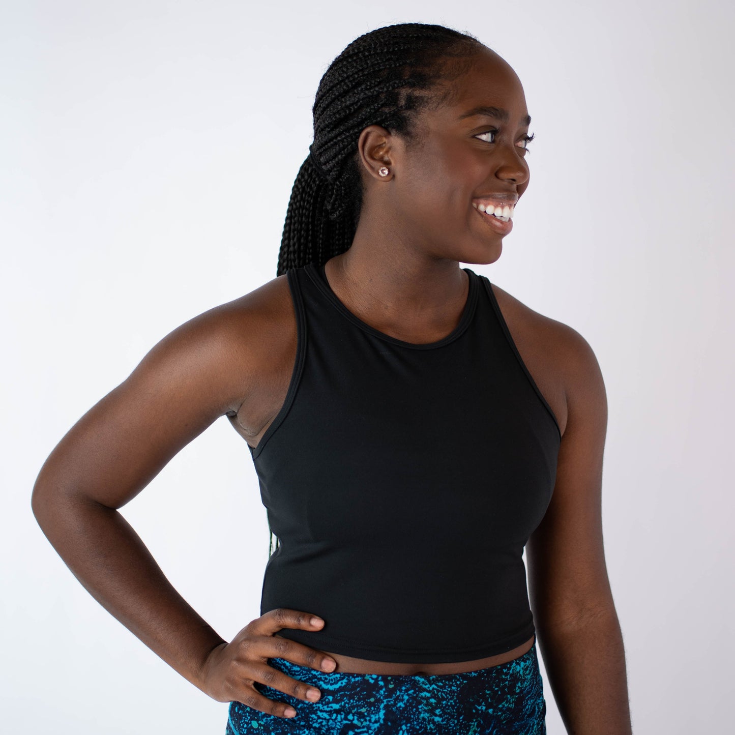FLEO - Tempo Crop Tank - Fitted - Tank - tempo-blk-3