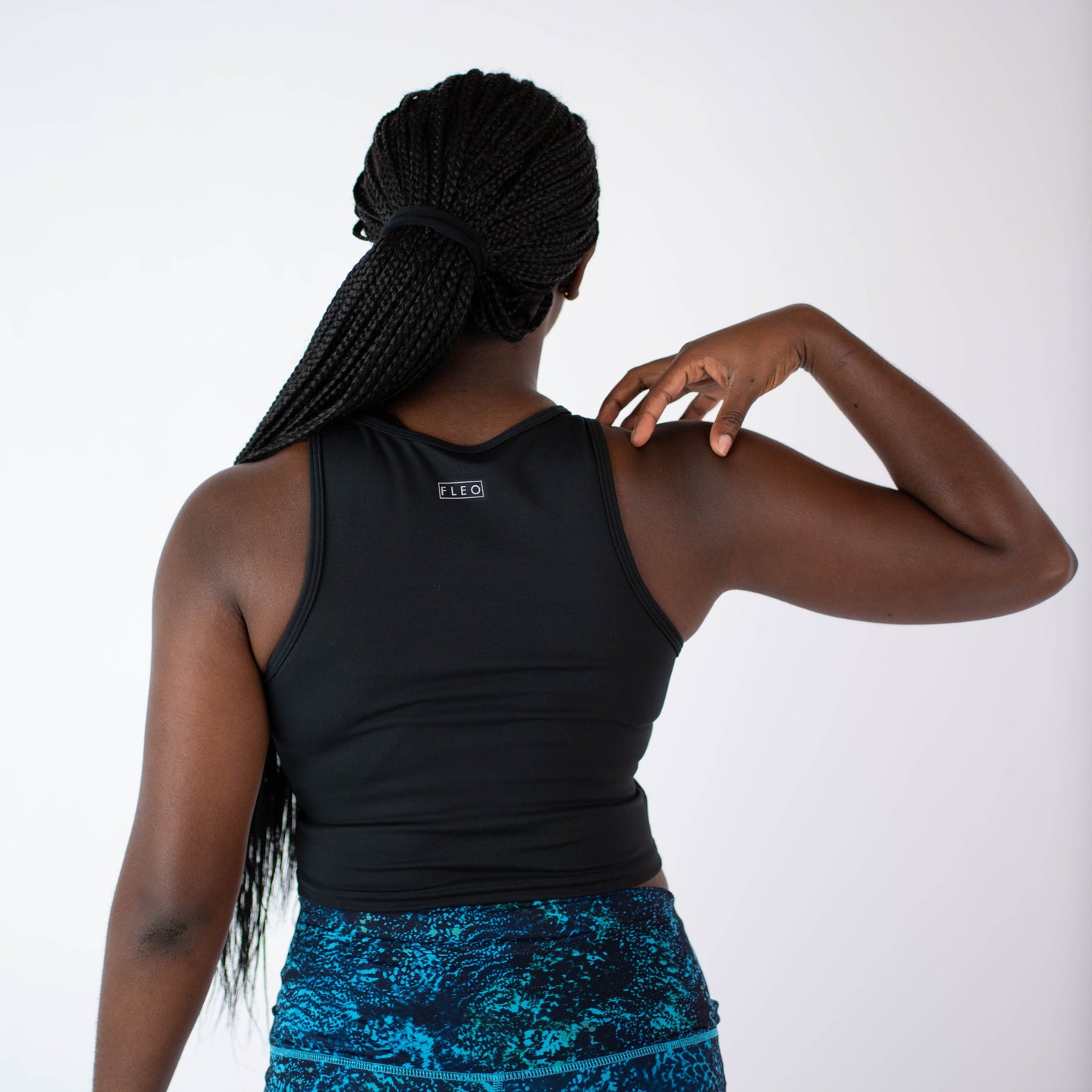 FLEO - Tempo Crop Tank - Fitted - Tank - tempo-blk-5