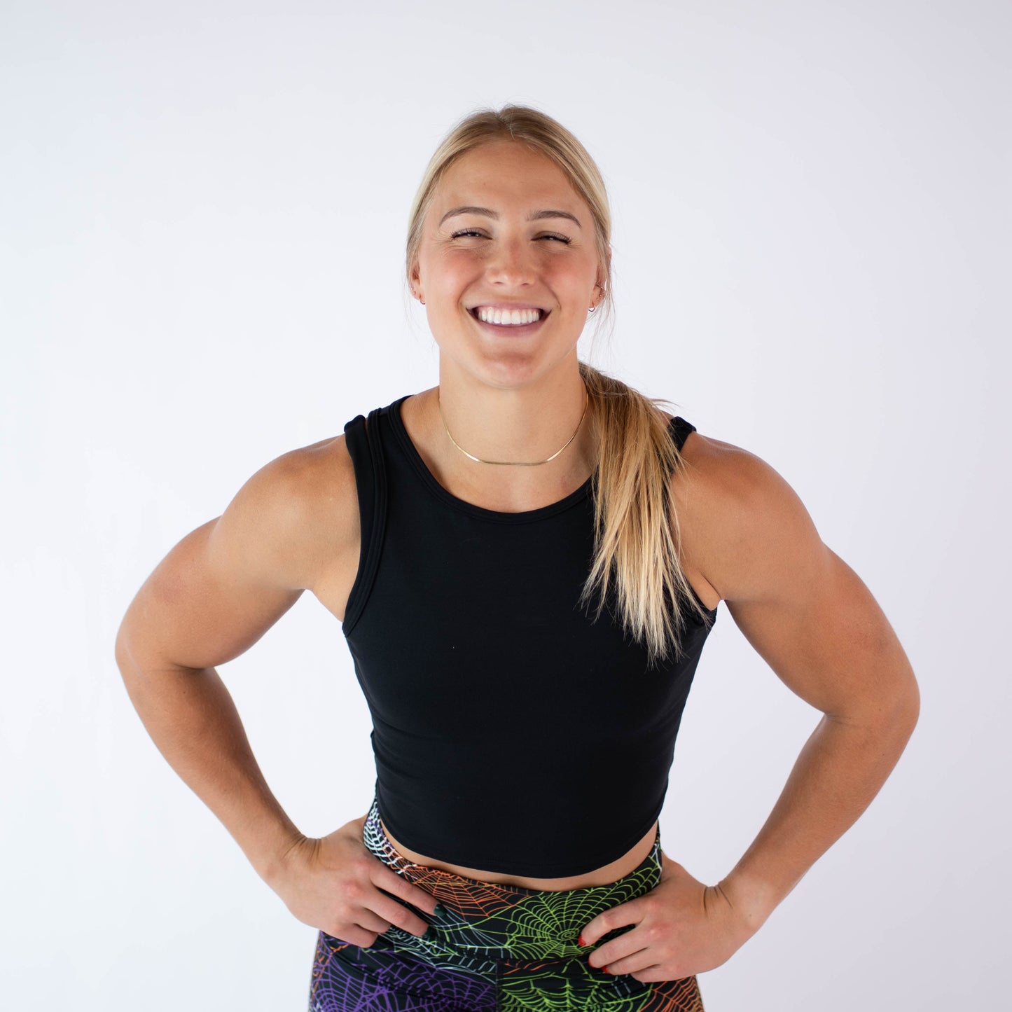 FLEO - Tempo Crop Tank - Fitted - Tank - tempo-blk-7