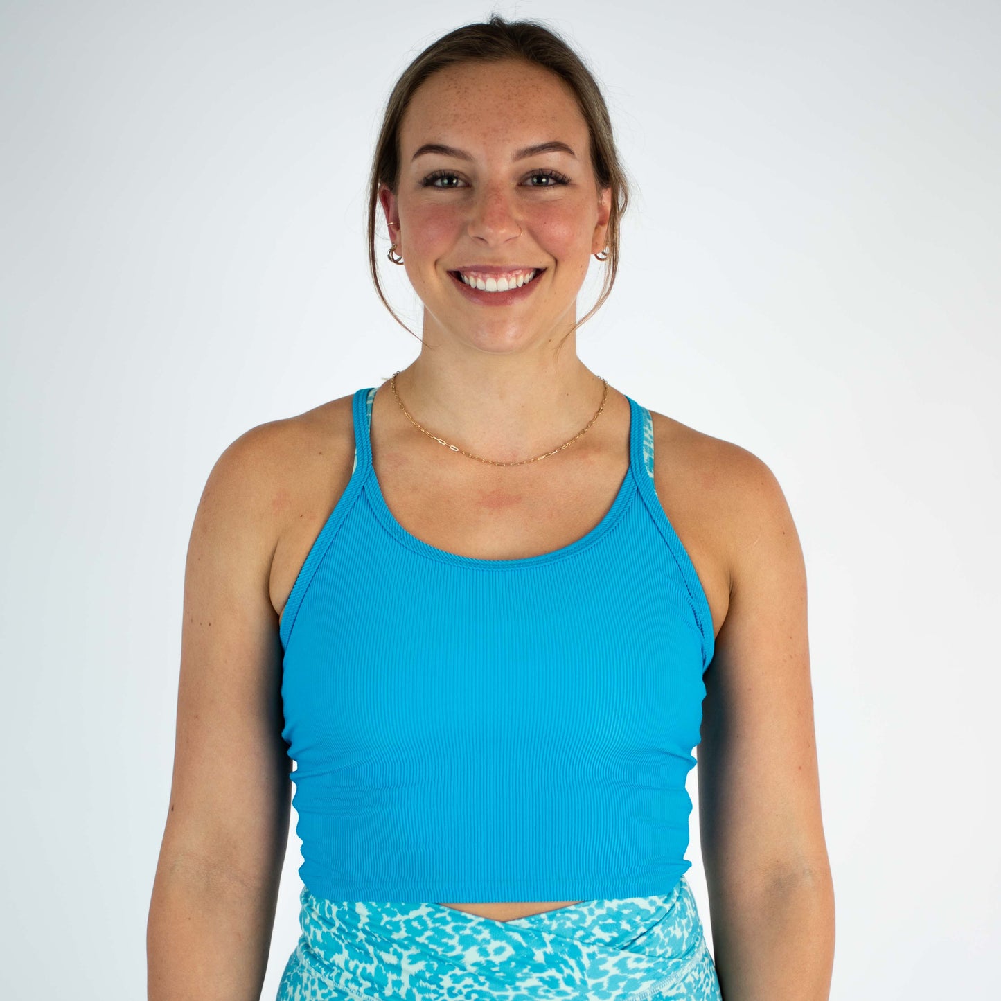 FLEO - Switch Up Crop Tank - Fitted - Tank - turquoise-2