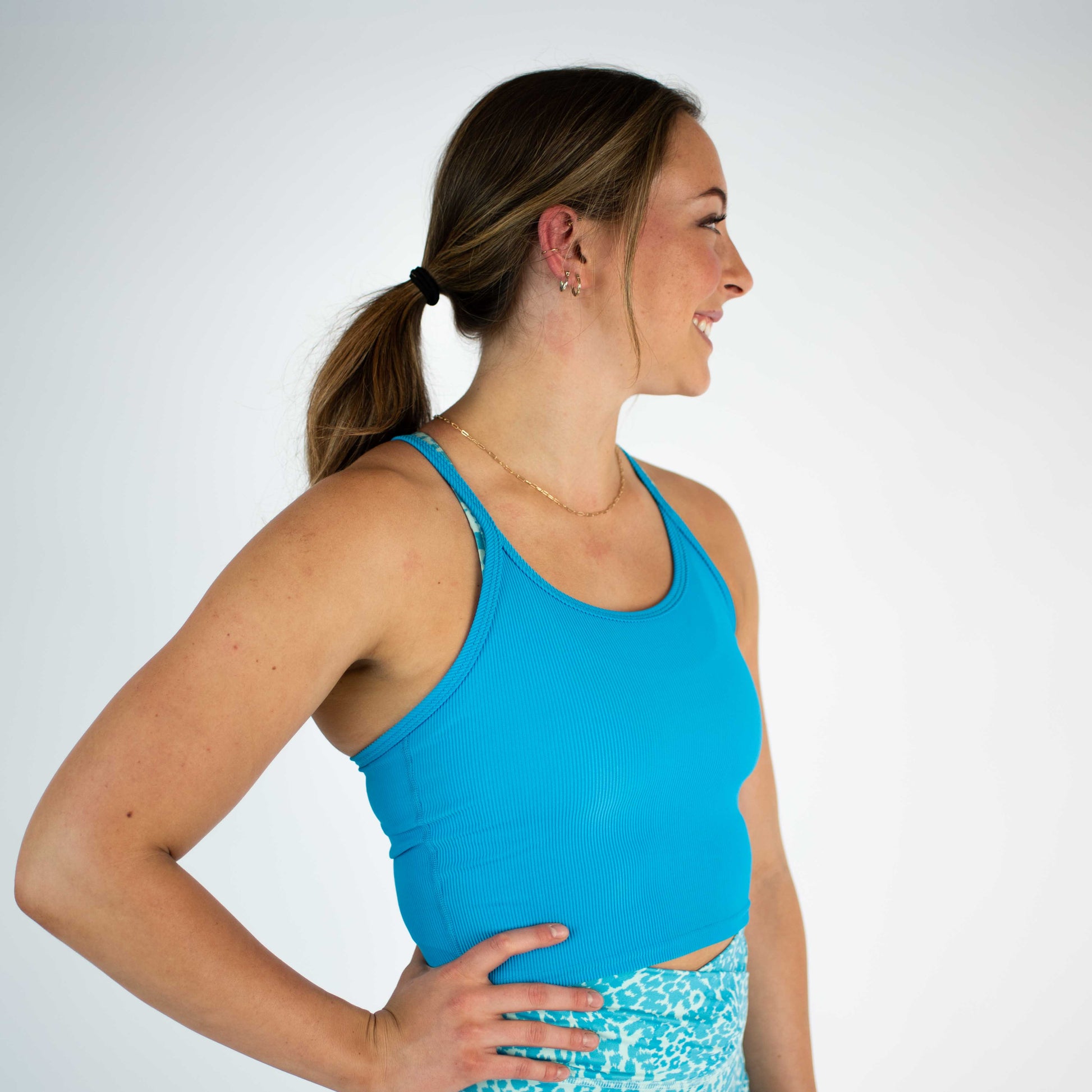 FLEO - Switch Up Crop Tank - Fitted - Tank - turquoise-3