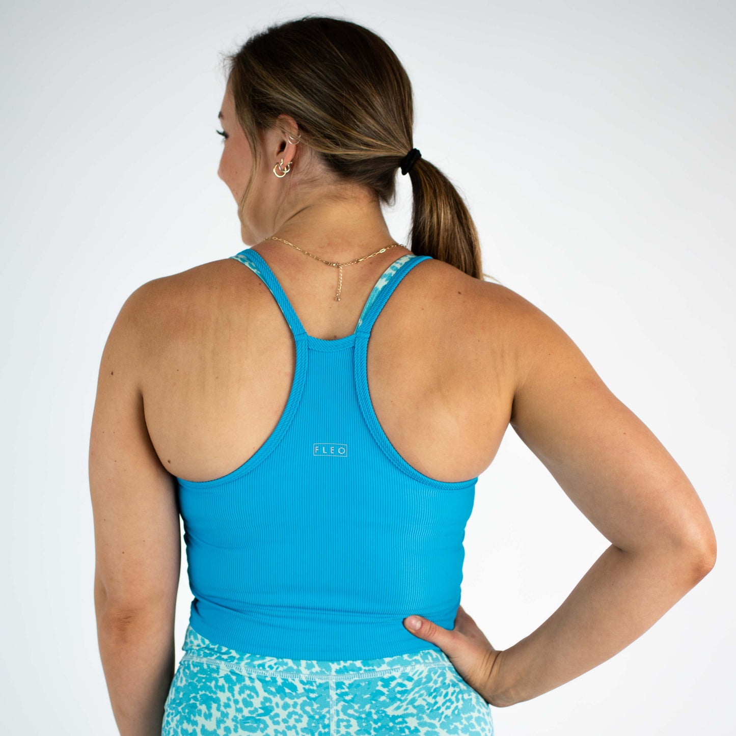 FLEO - Switch Up Crop Tank - Fitted - Tank - turquoise-4