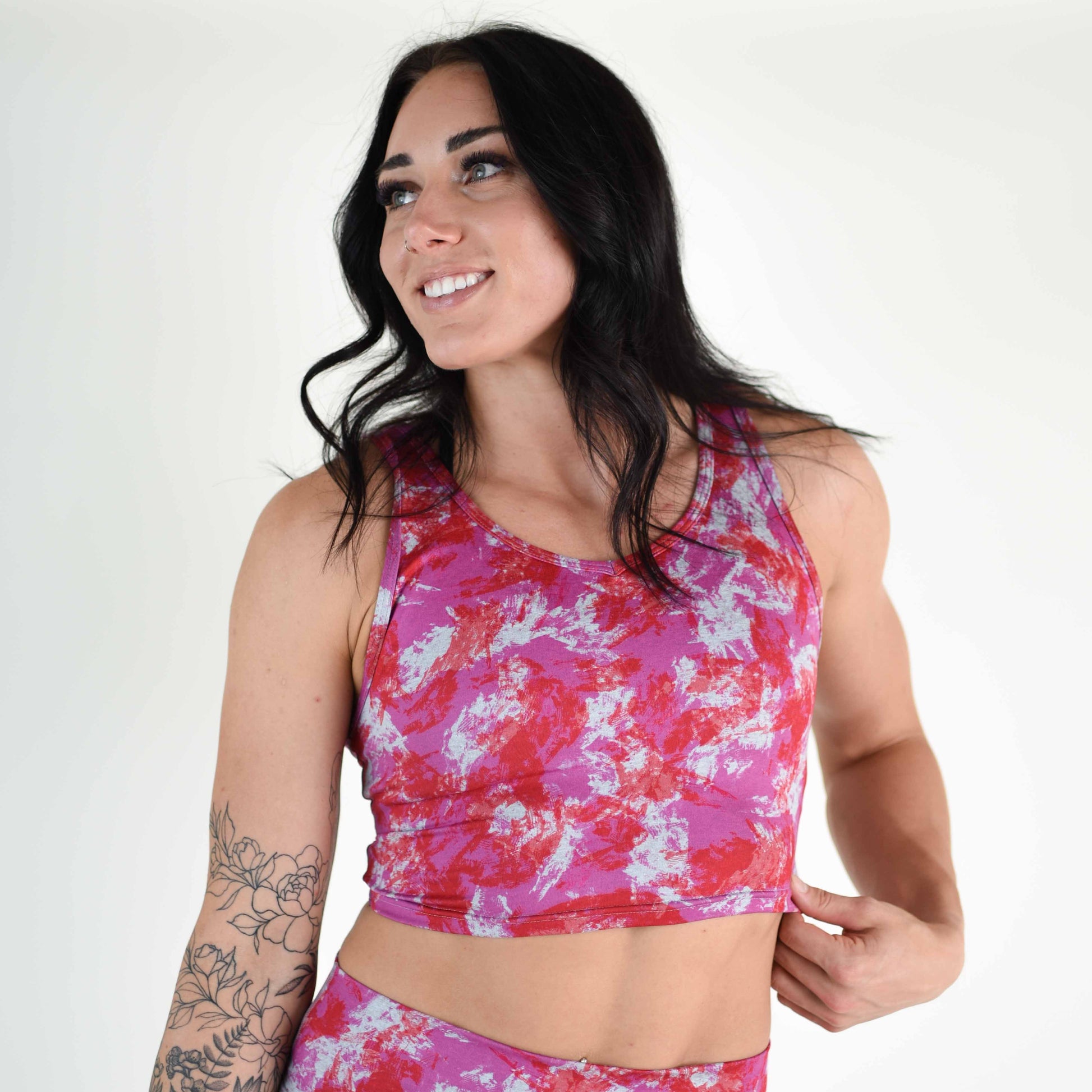 FLEO - Wrap Crop Tank - Fitted - Tank - watermelon-calin-2_99d72899-b9cc-4ef8-ae61-33d3dd79048f