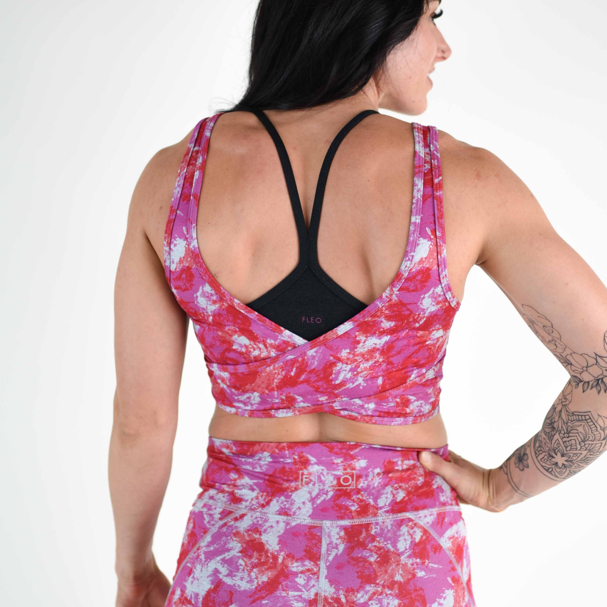 FLEO - Wrap Crop Tank - Fitted - Tank - watermelon-calin-4_d6d2d7de-d07f-45b5-ab41-07dd1b20d5b5
