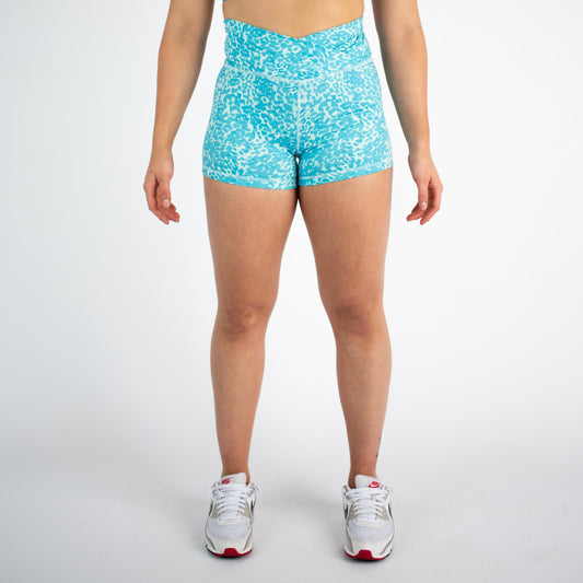 FLEO - V Waistband Short 3.5" - High Rise - Shorts - aqua-leo-1_08ba480d-b7cd-4883-97f7-775d1eb54149
