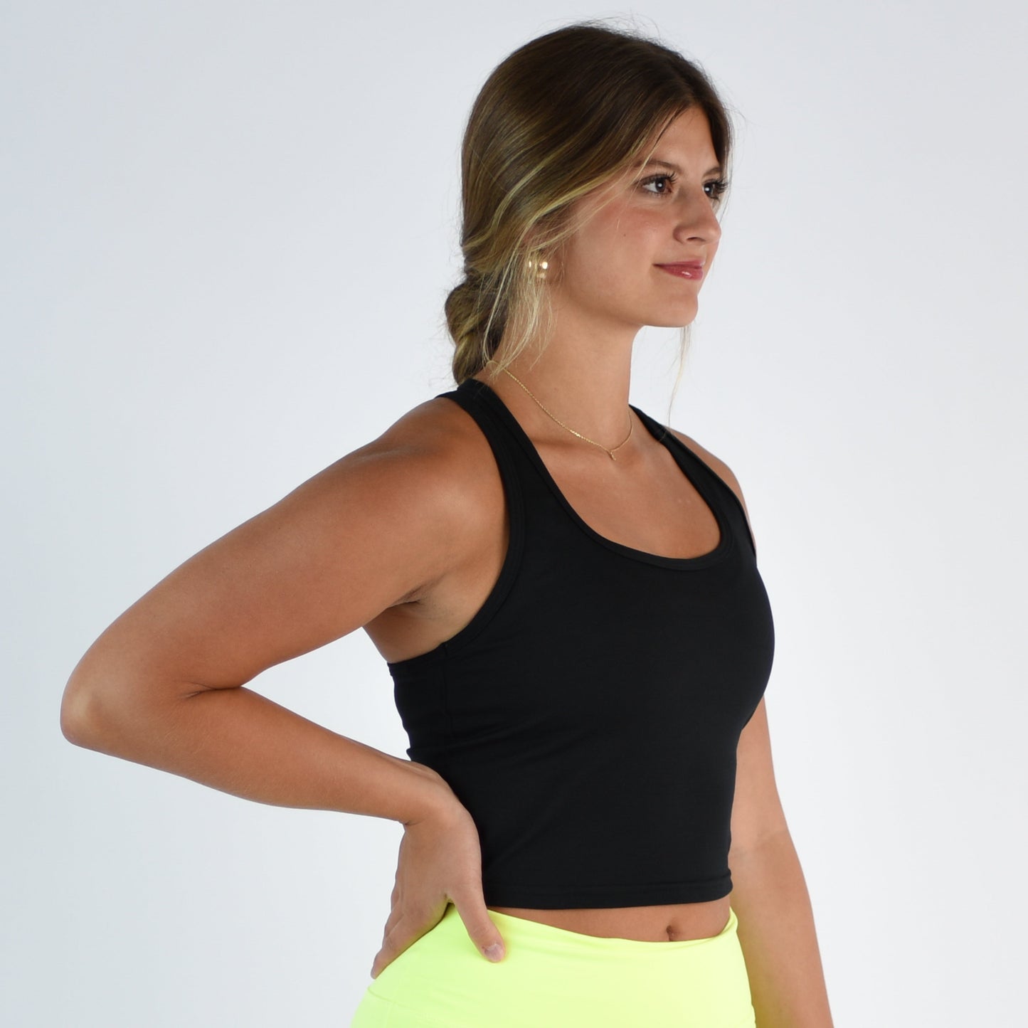 FLEO - Racerback Crop Tank - Fitted - Tank - black-3_c3b2f70a-5836-4392-b82a-c9cbc0e45c27