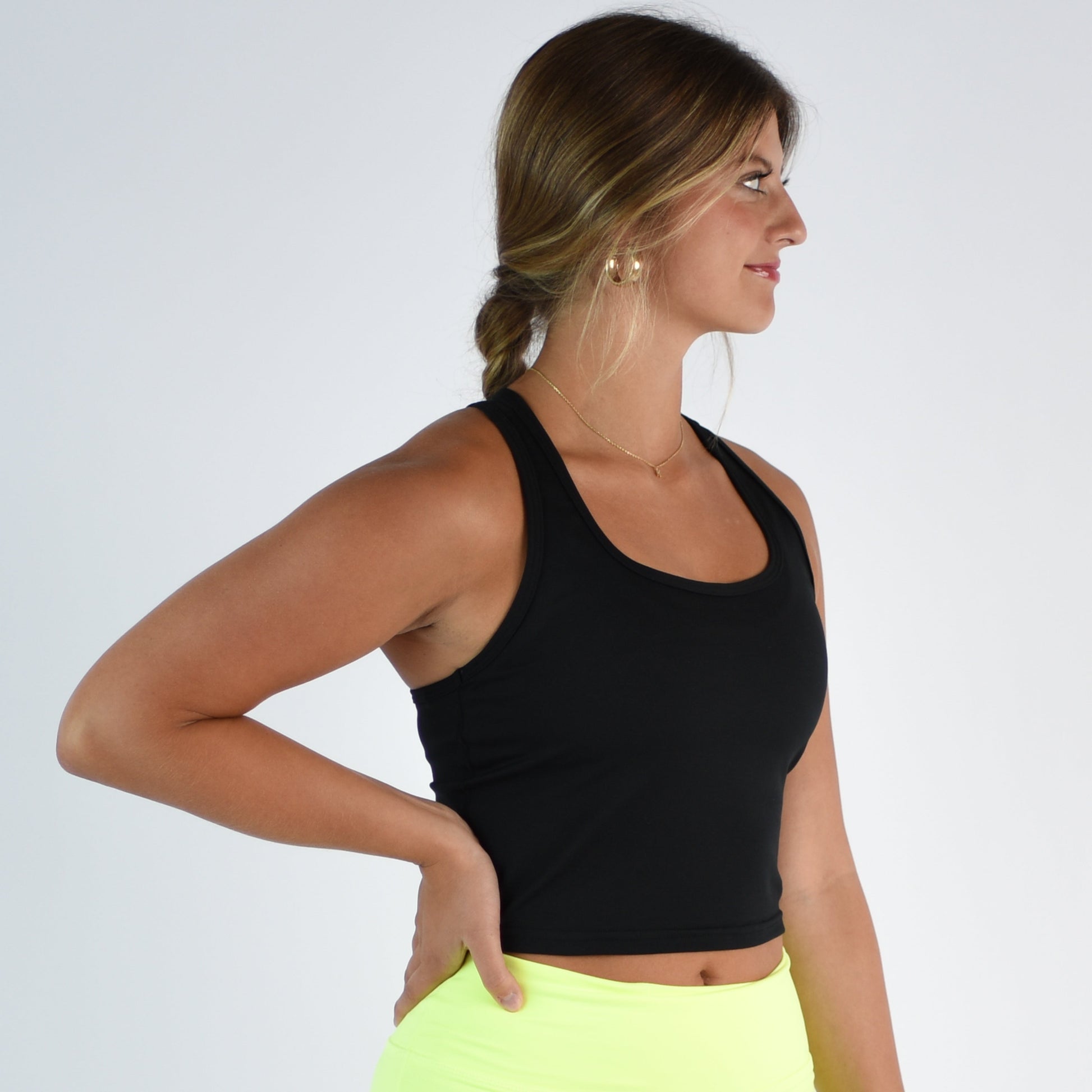 FLEO - Racerback Crop Tank - Fitted - Tank - black-4_b8829040-011f-49b9-8c17-511432ecf450