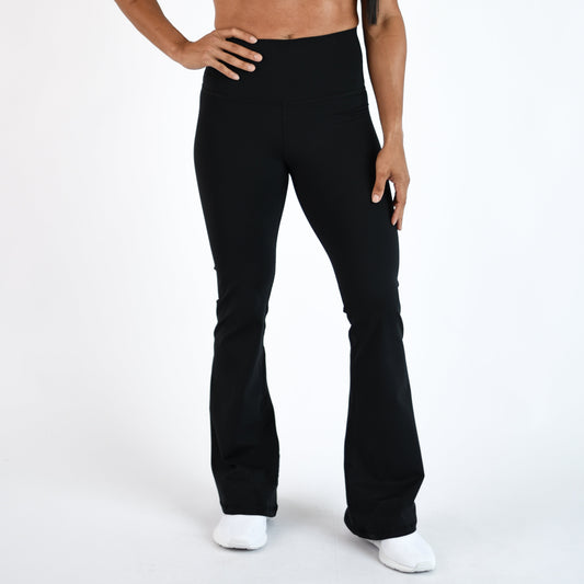 FLEO - Flare Legging - Higher Rise - Leggings - black-flare-1