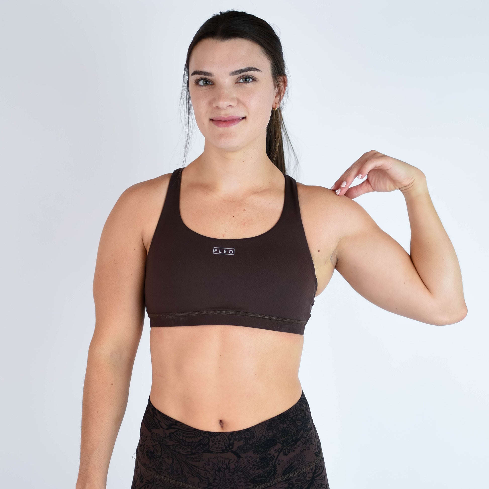 FLEO - Isla Sports Bra - Medium Support - Sports Bra - chocolate-1