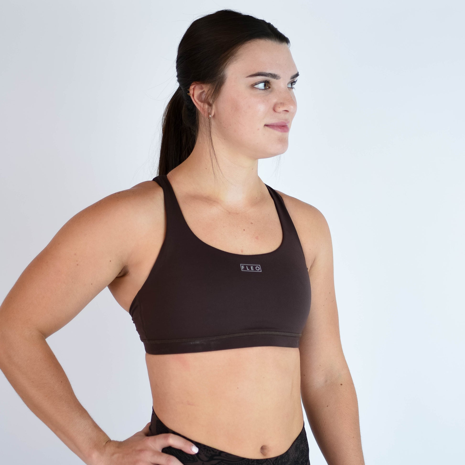 FLEO - Isla Sports Bra - Medium Support - Sports Bra - chocolate-4