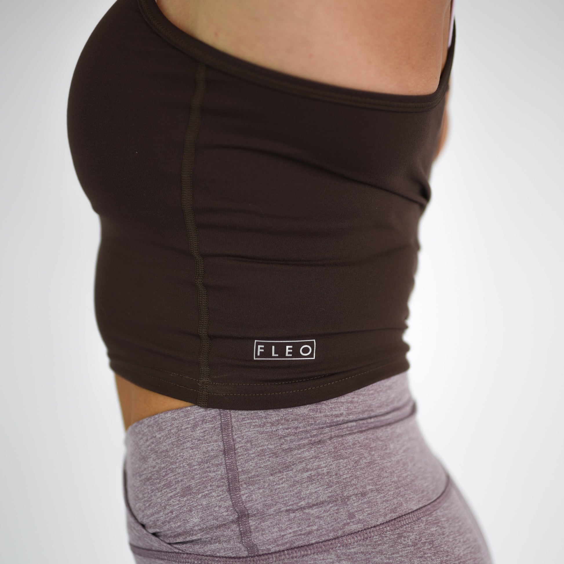 FLEO - Switch Up Crop Tank - Fitted - Tank - chocolate-5_3f8fc016-78a9-4c28-bb30-67b774c7c671