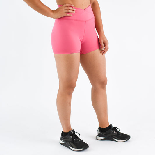FLEO - V Waistband Short 3.5" - High Rise - Shorts - fandango-pink-2