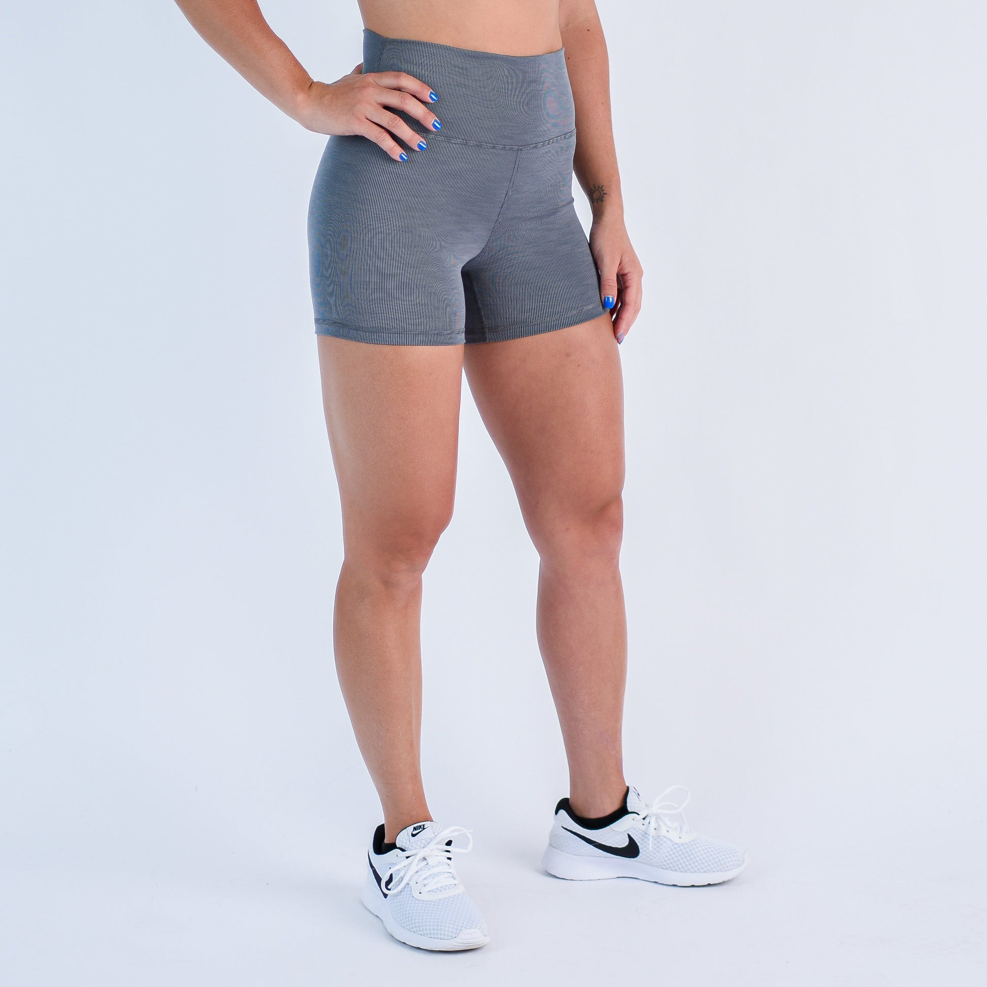 FLEO - True High Short 4" - Higher Rise - Shorts - grayribthc-2