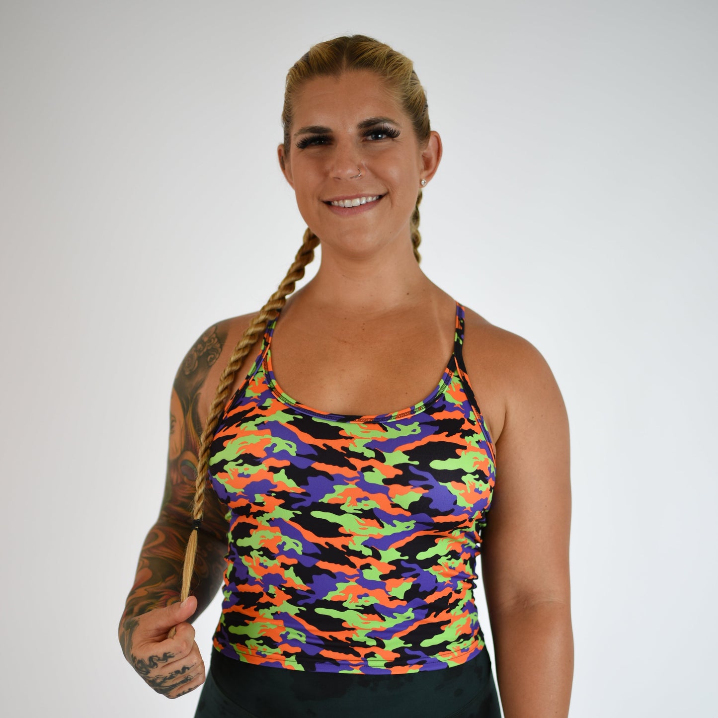 FLEO - Switch Up Crop Tank - Fitted - Tank - halloweencamo-2