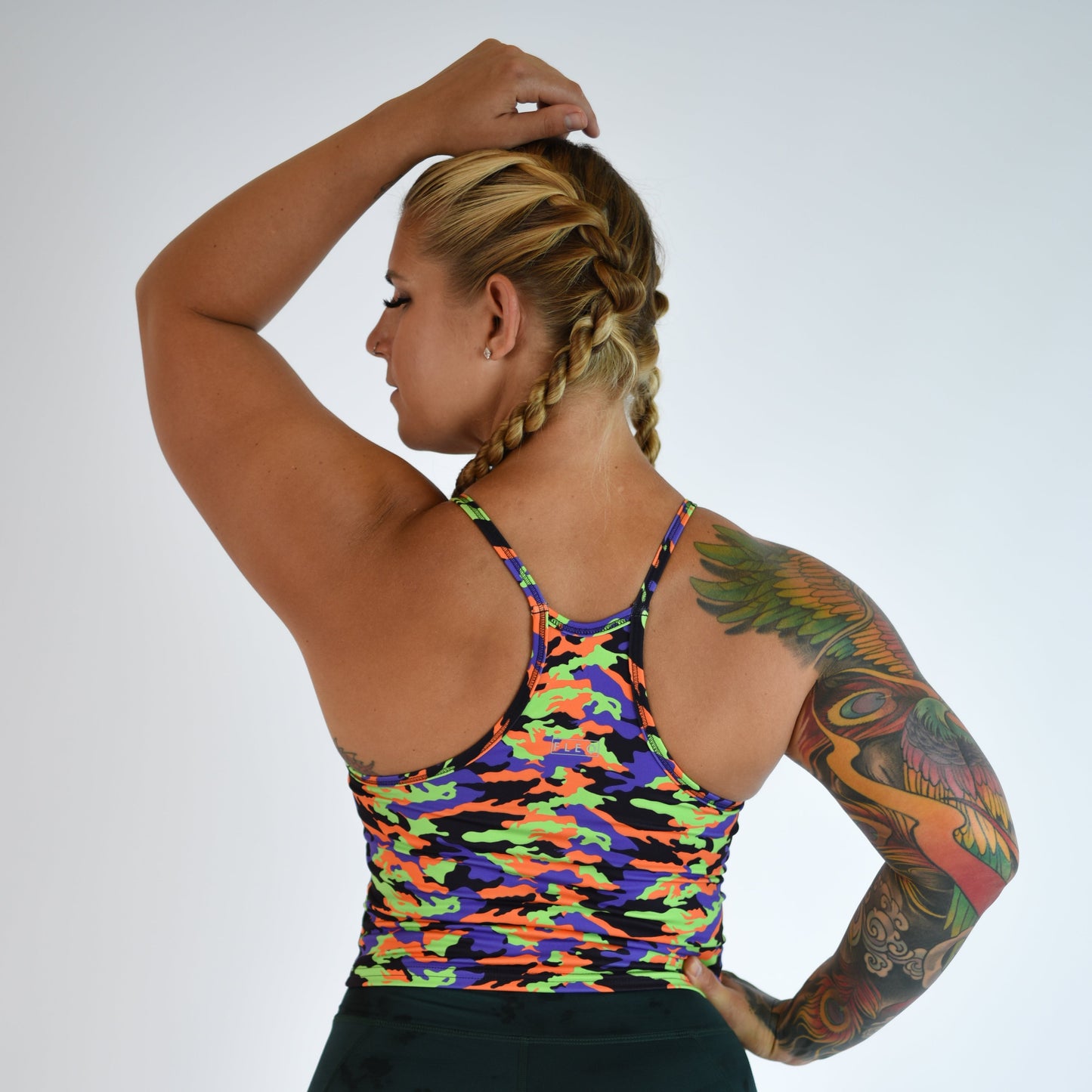 FLEO - Switch Up Crop Tank - Fitted - Tank - halloweencamo-5