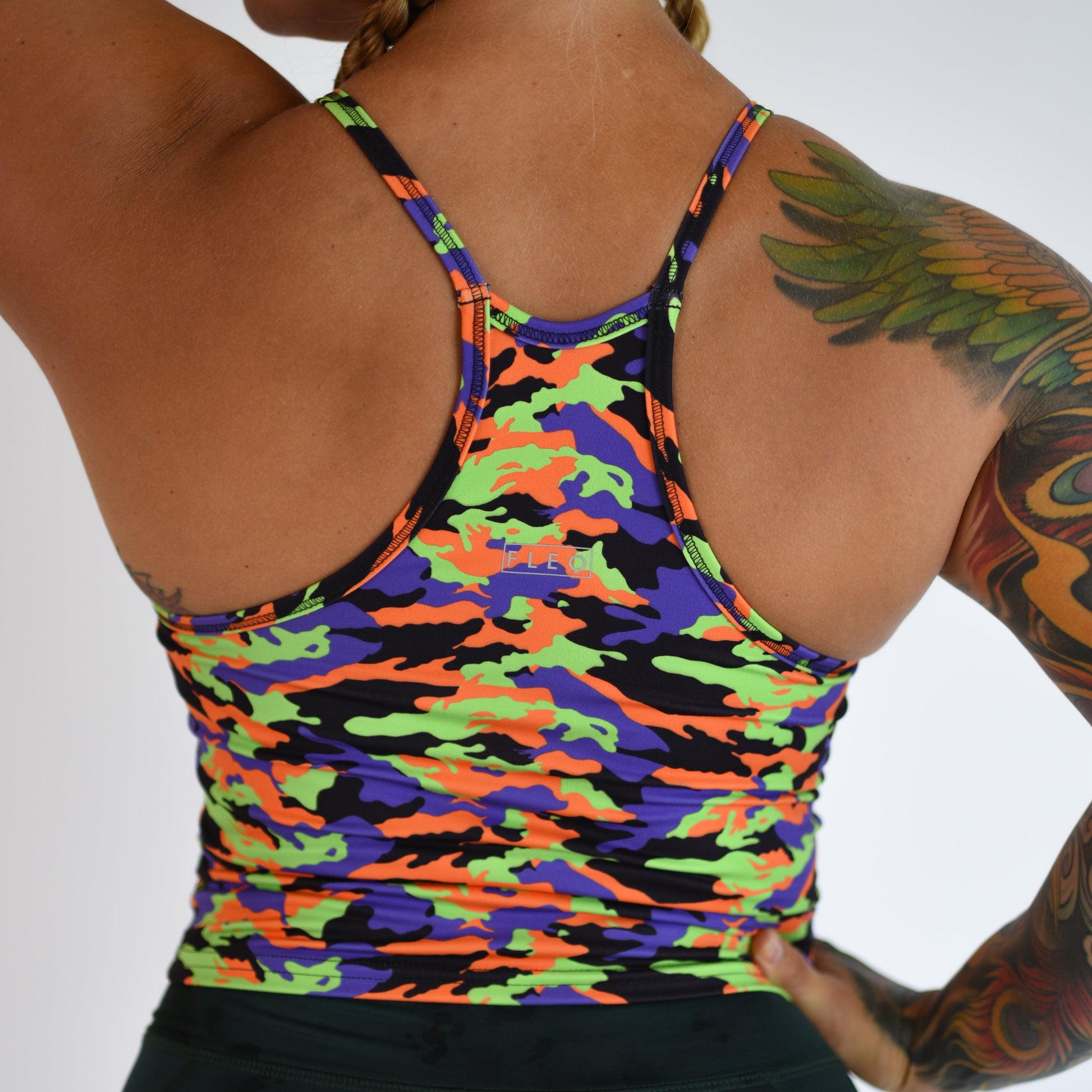 FLEO - Switch Up Crop Tank - Fitted - Tank - halloweencamo-6