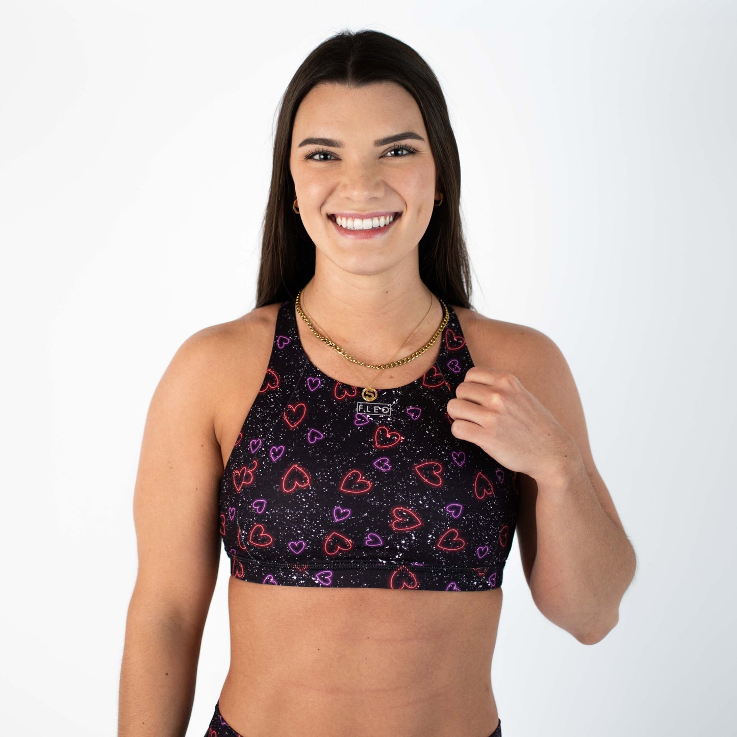 FLEO - Jourdaine Sports Bra - Medium Support - Sports Bra - hearts-1