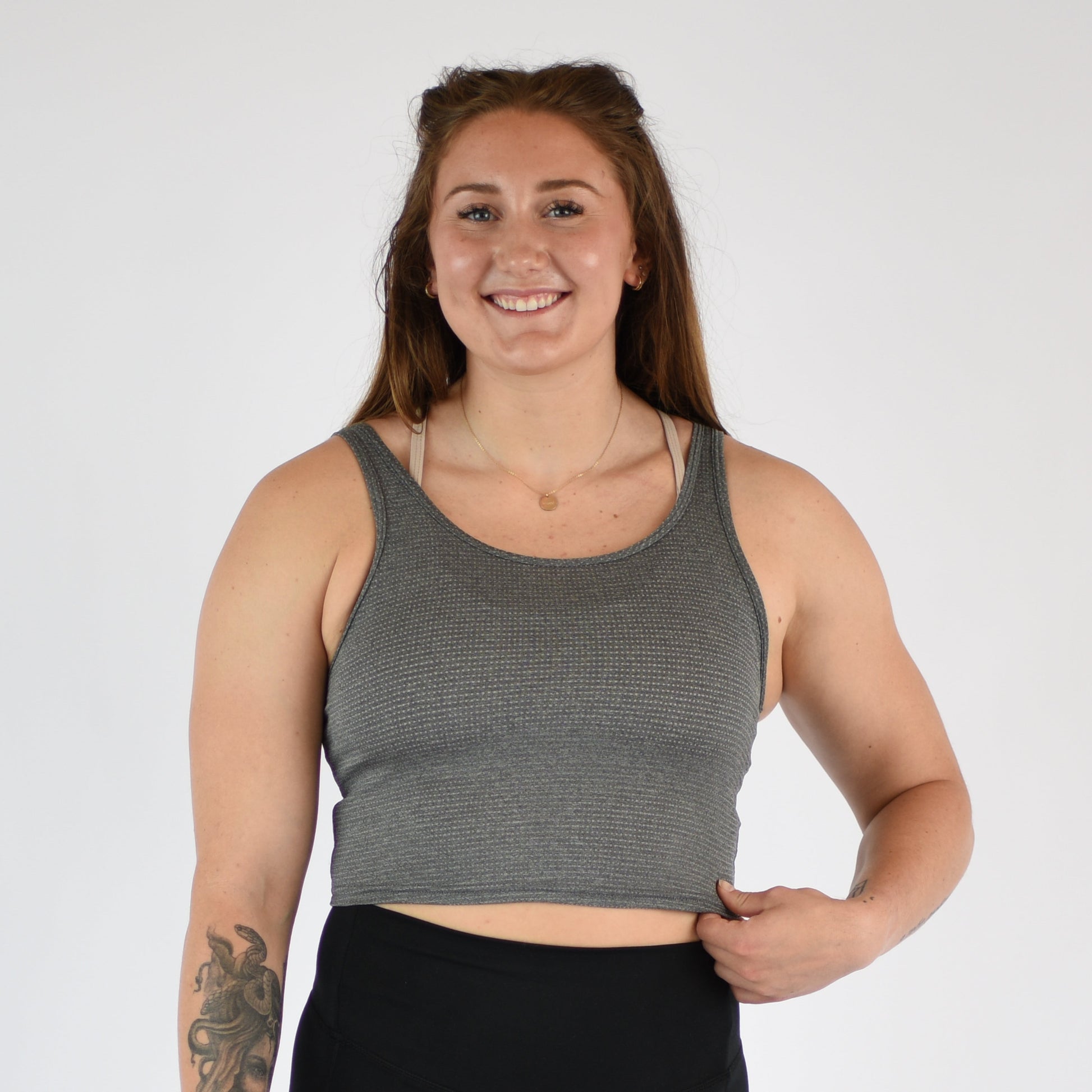 FLEO - Breeze Crop Tank - Fitted - Tank - heather-black-1_5e529573-3b2a-4934-8bc8-1116dae164fb