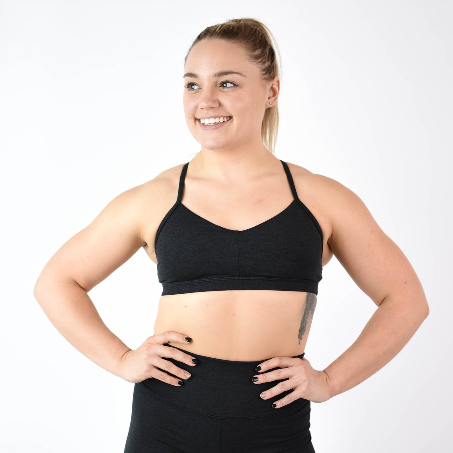 FLEO - Reinette Sports Bra - Medium Support - Sports Bra - heather-black-reinette-2