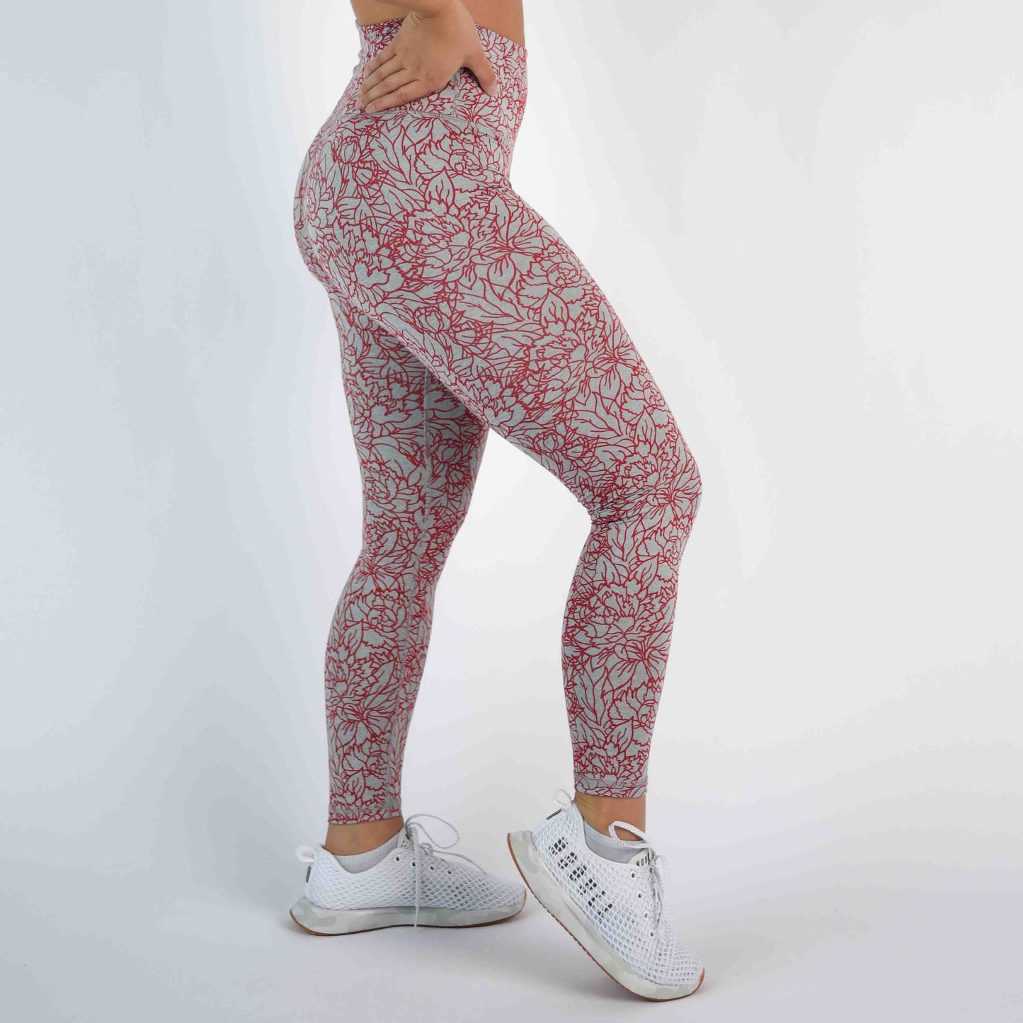 FLEO - Super High Legging - Higher Rise - Leggings - heather-cayenne-flower-3