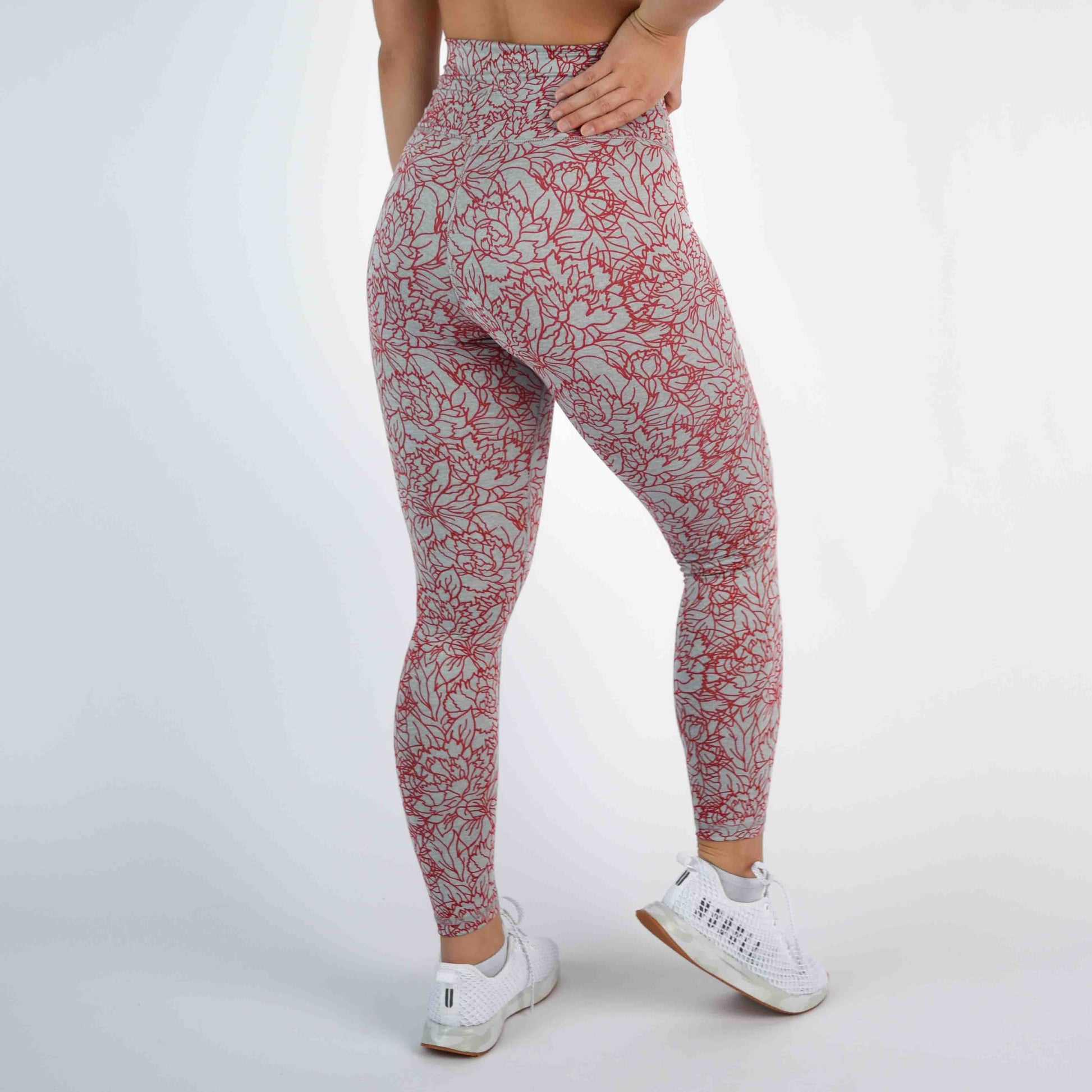 FLEO - Super High Legging - Higher Rise - Leggings - heather-cayenne-flower-4