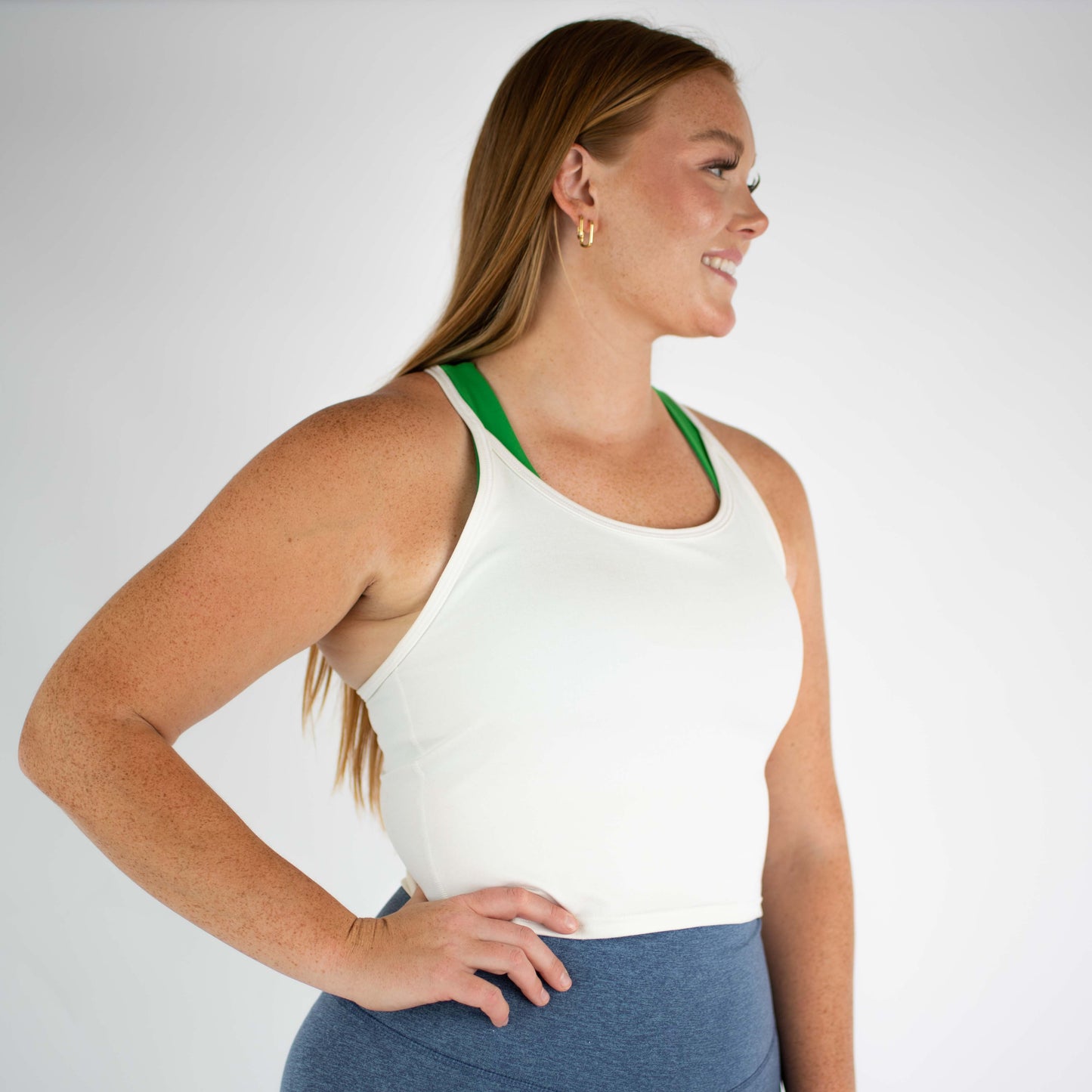 FLEO - Switch Up Crop Tank - Fitted - Tank - heather-white-3