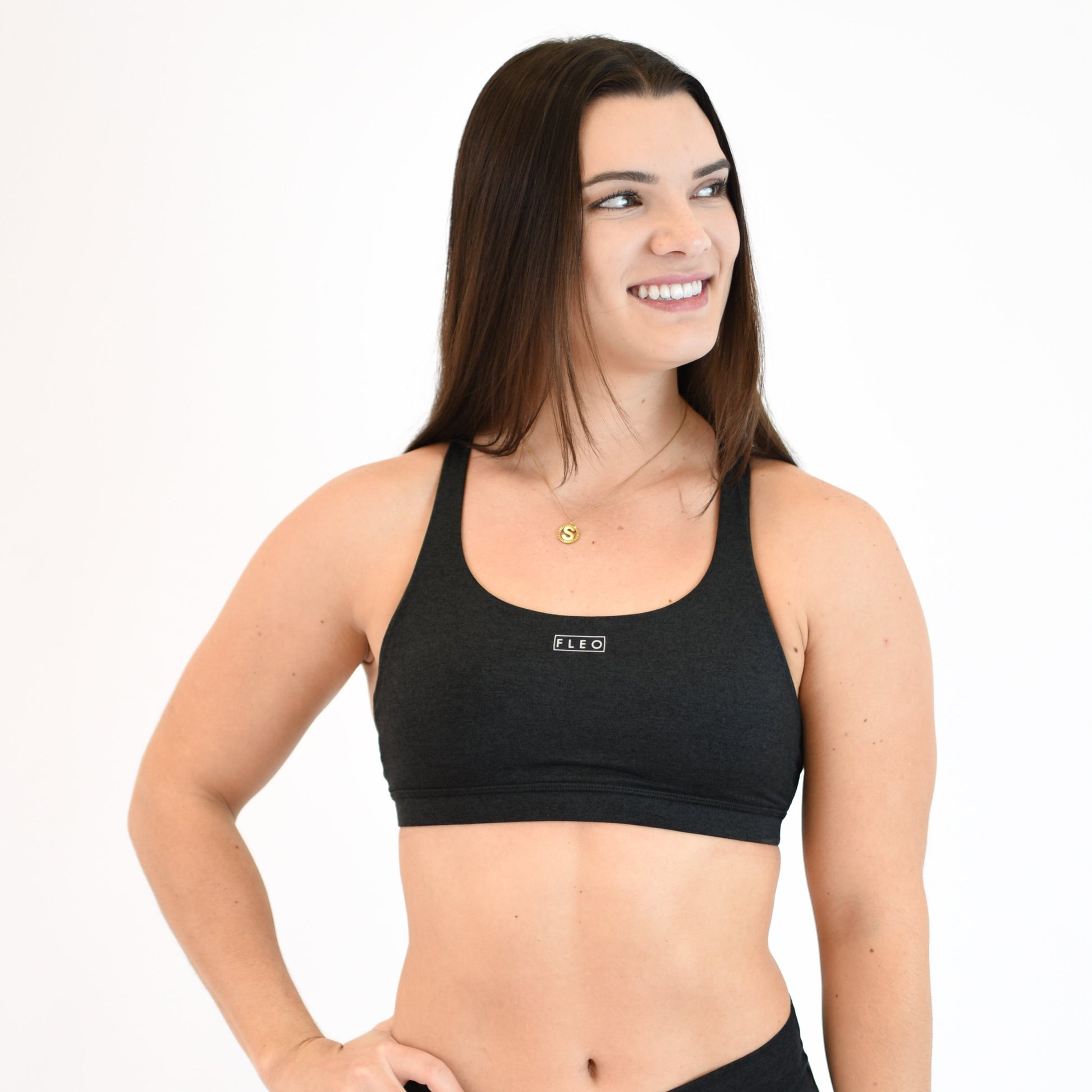 FLEO - Isla Sports Bra - Medium Support - Sports Bra - heatherblack-2_a1a2530b-2778-43df-9e6c-fc552b48a7ea