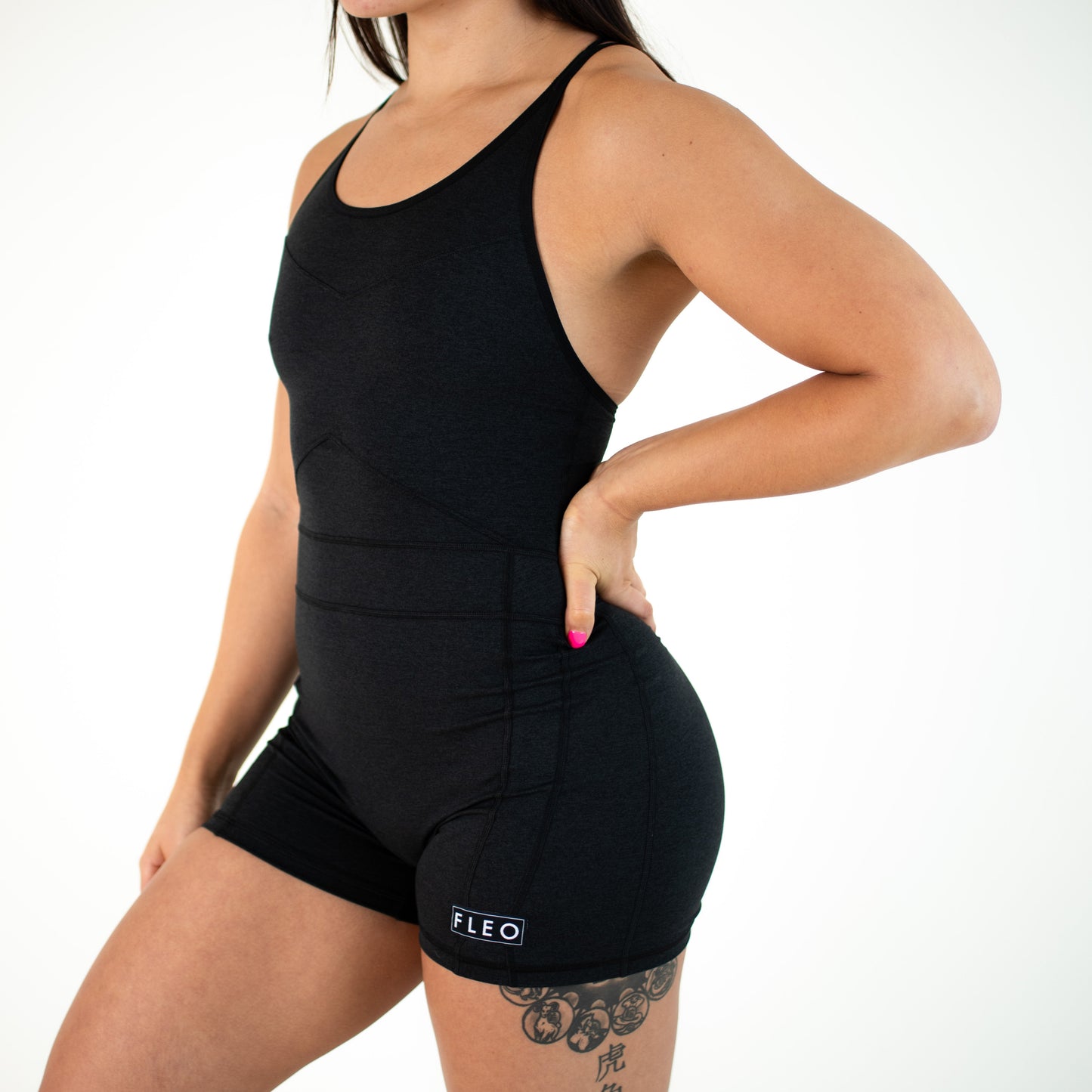 FLEO - FLEO Singlet - womens-singlets - heatherblack-3_6b614b25-39dd-4281-88b0-b33c5261a4ef