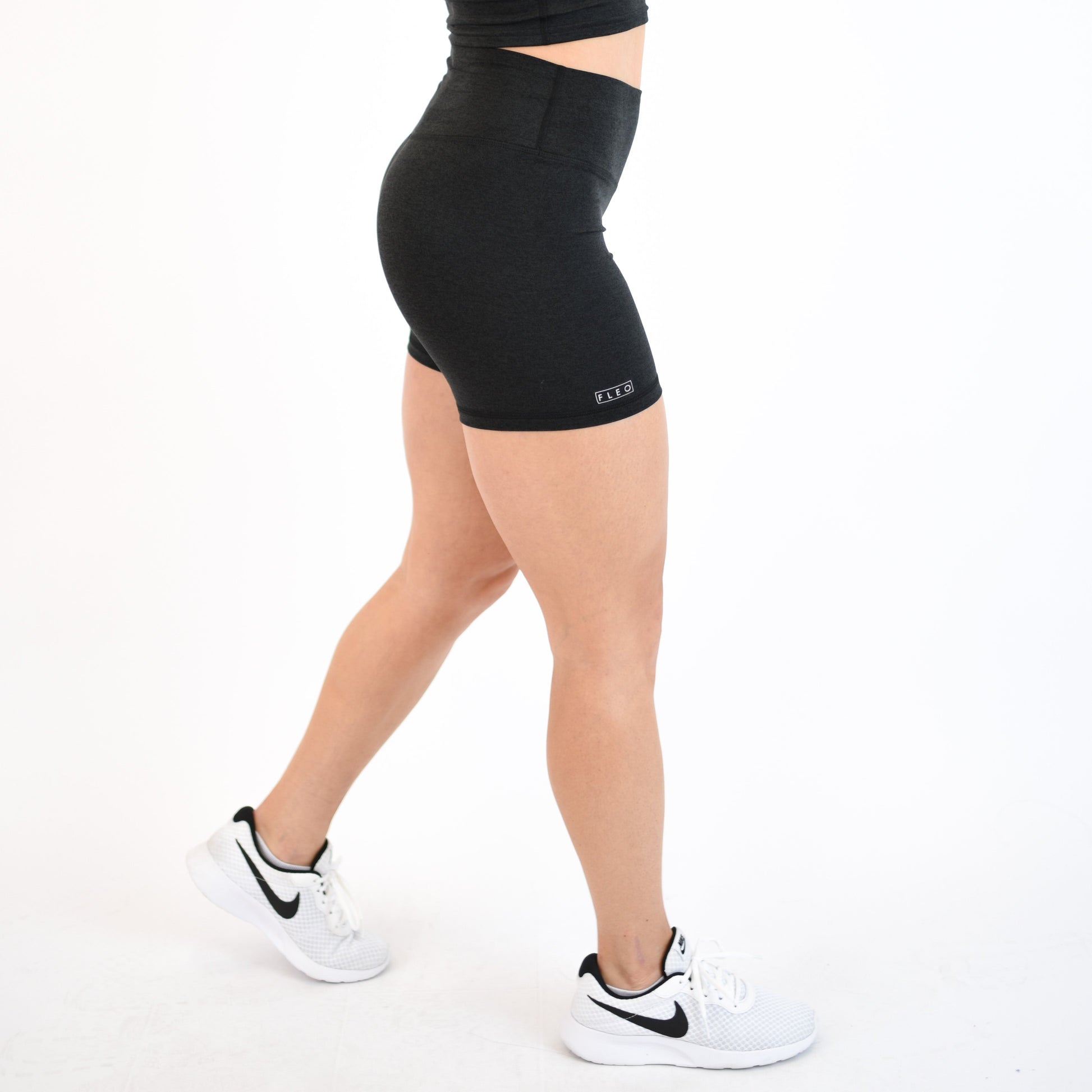 FLEO - Go Go Short 5" - High Rise - Shorts - heatherblack-4_7d4a6eff-af2a-4f80-b5bb-aa7a33af1993