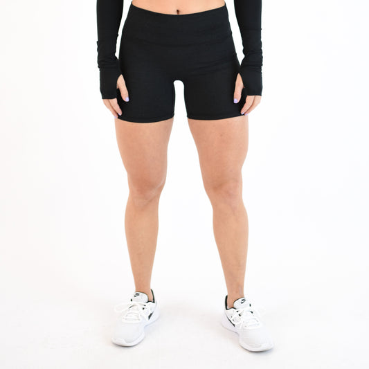 FLEO - Charge Short 5" - No Front Seam - Higher Rise - Shorts - heatherblack_c2c7d4c9-a37e-481d-9a74-a9e46a0c8fbe