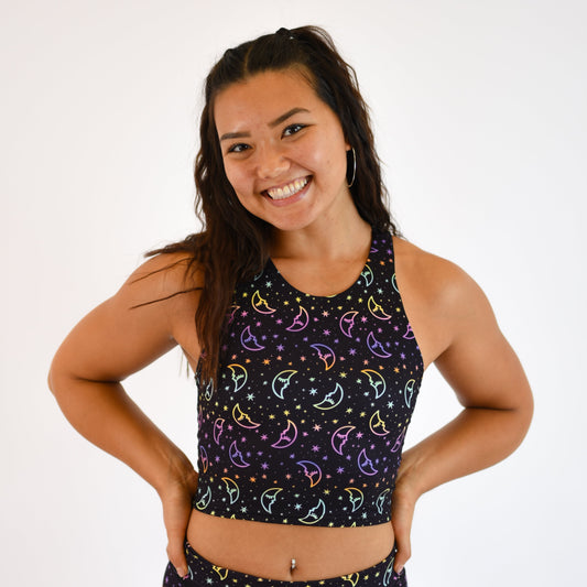 FLEO - Vault Crop Tank - Fitted - Tank - holographic-moon_fbd4dab2-440d-4967-bec9-53b89d77eea5