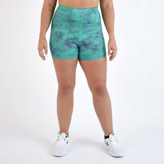 FLEO - True High Short 4" - Higher Rise - Shorts - marble-glow-green-1