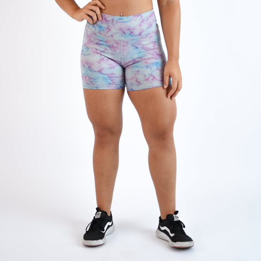 FLEO - Go Go Short 5" - High Rise - Shorts - marble-pink-1