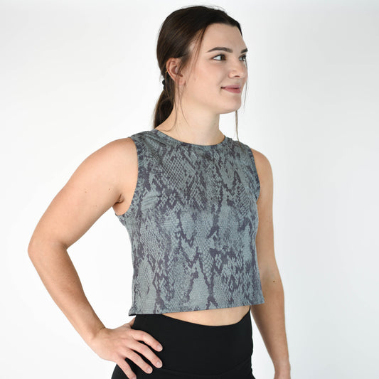FLEO - Dylan Muscle Crop - Moonlit Python - Sale - moonlit-python-3