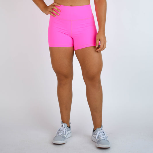 FLEO - True High Short 4" - Higher Rise - Shorts - neon-pink-1_a6746542-dab7-41be-9d27-7eb381bfc1d5