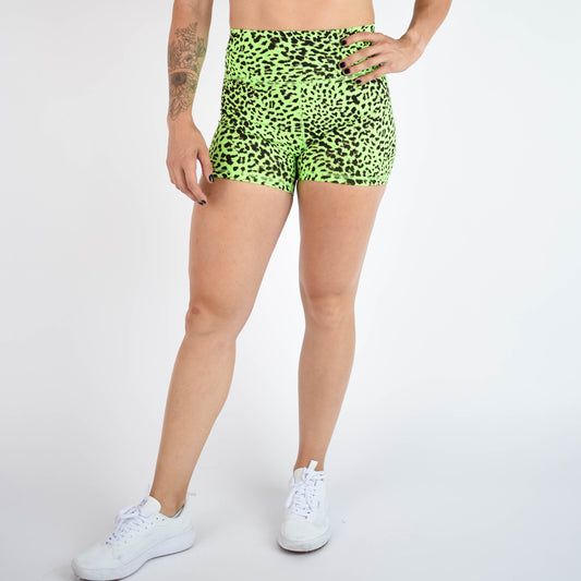 FLEO - True High Short 4" - Higher Rise - Shorts - neonGreen-1