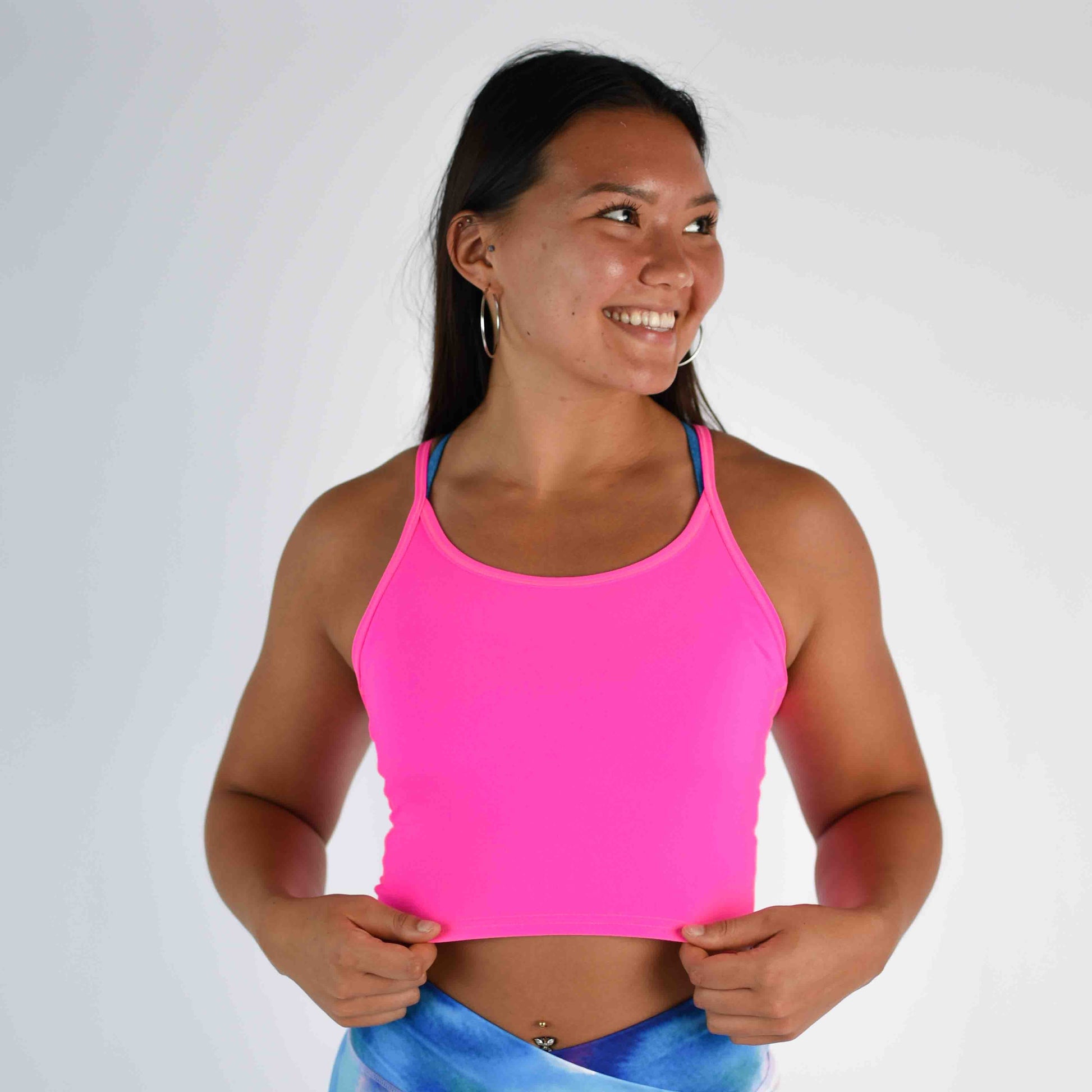 FLEO - Switch Up Crop Tank - Fitted - Tank - neonpink-2_0c1f8c61-764f-4b30-b4a0-66c4016ada58