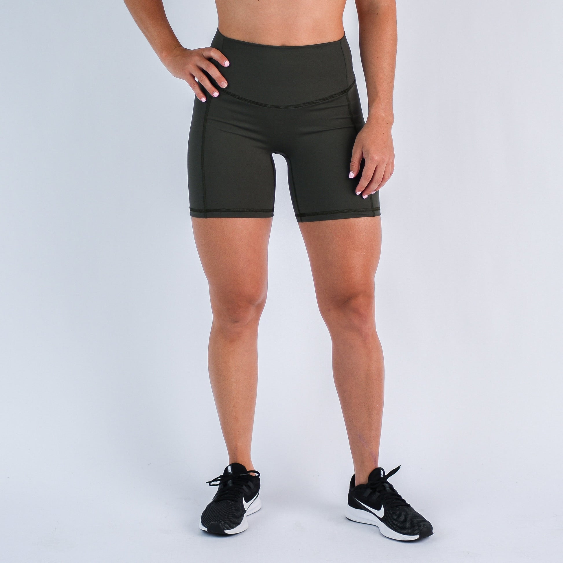 FLEO - Pedal Short 6" - No Front Seam - Higher Rise - Shorts - olive-nfs-syd-1